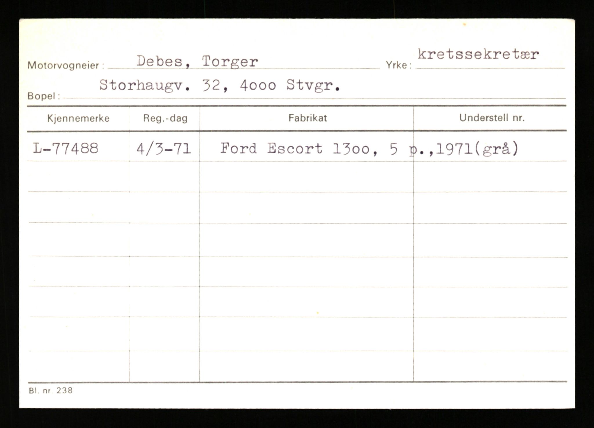 Stavanger trafikkstasjon, SAST/A-101942/0/H/L0006: Dalva - Egersund, 1930-1971, p. 337