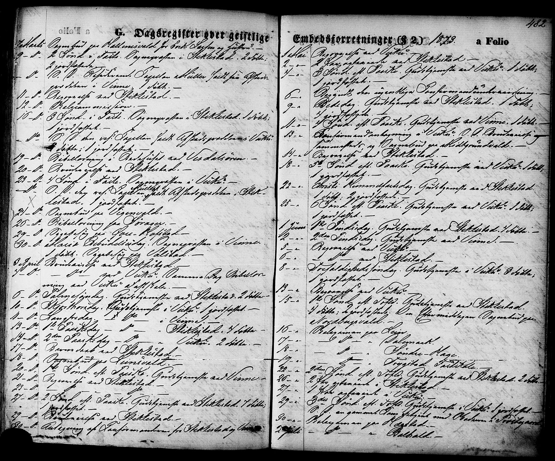 Ministerialprotokoller, klokkerbøker og fødselsregistre - Nord-Trøndelag, SAT/A-1458/723/L0242: Parish register (official) no. 723A11, 1870-1880, p. 482