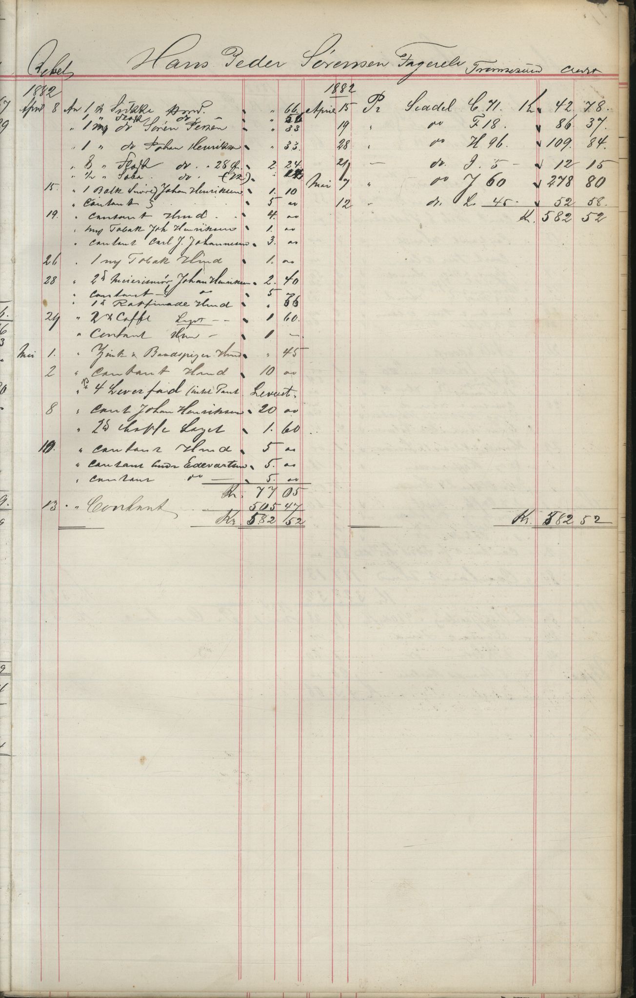 Brodtkorb handel A/S, VAMU/A-0001/F/Fa/L0004/0001: Kompanibøker. Utensogns / Compagnibog for Udensogns Fiskere No 15. Fra A - H, 1882-1895, p. 18