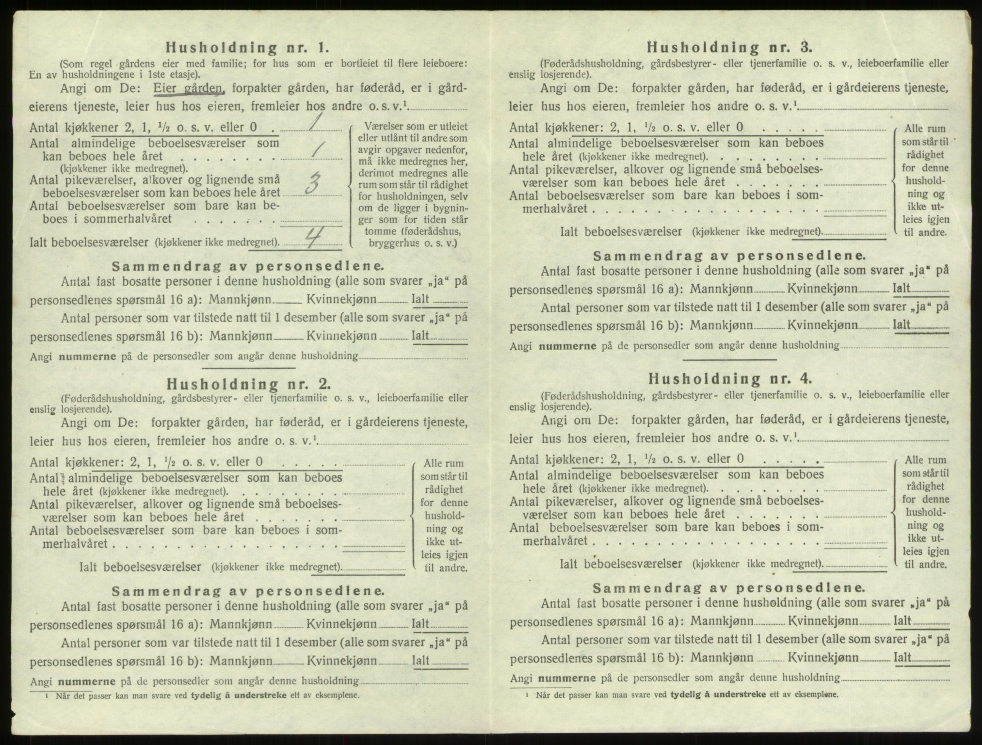 SAB, 1920 census for Innvik, 1920, p. 535