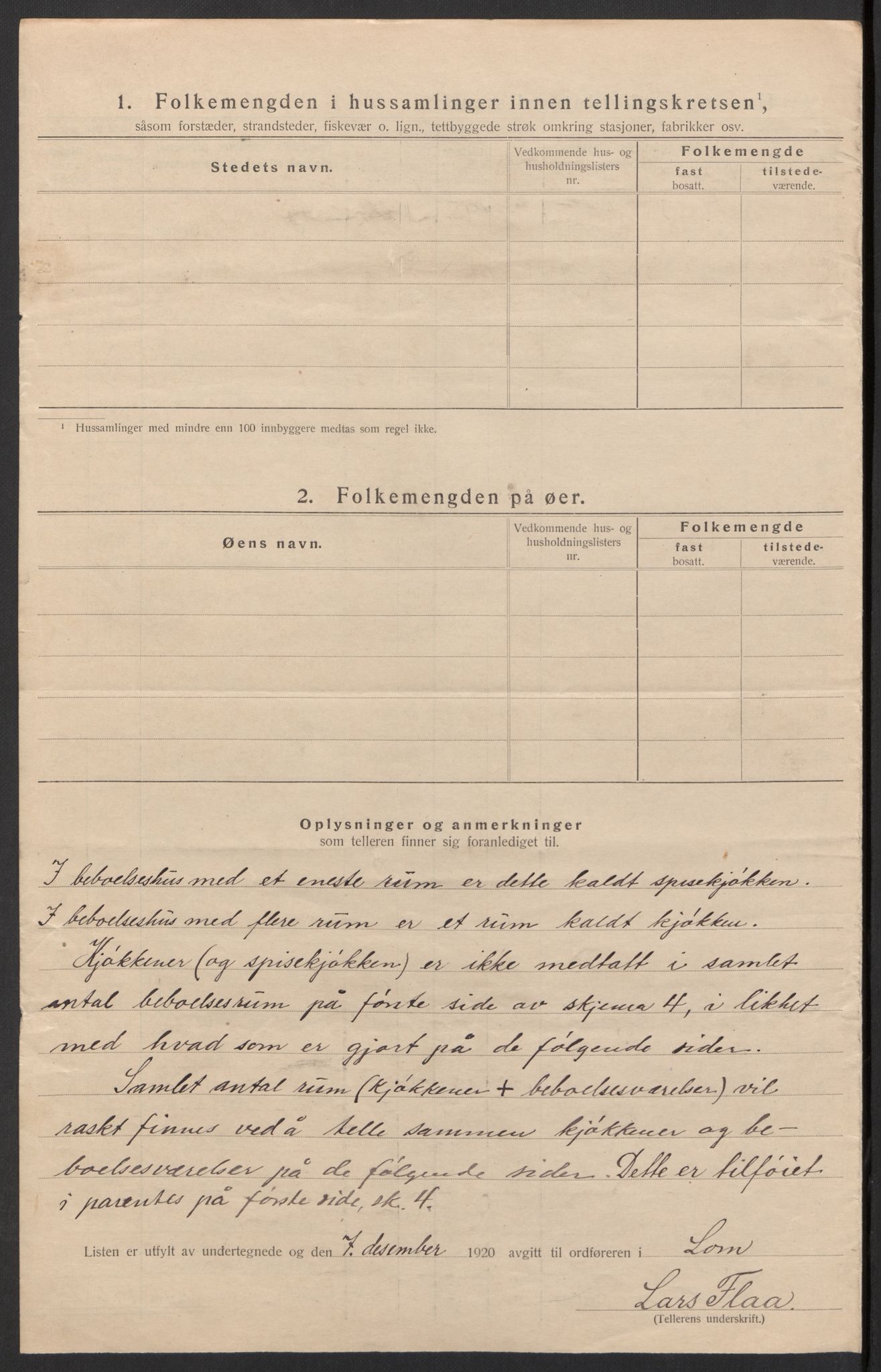 SAH, 1920 census for Lom, 1920, p. 31