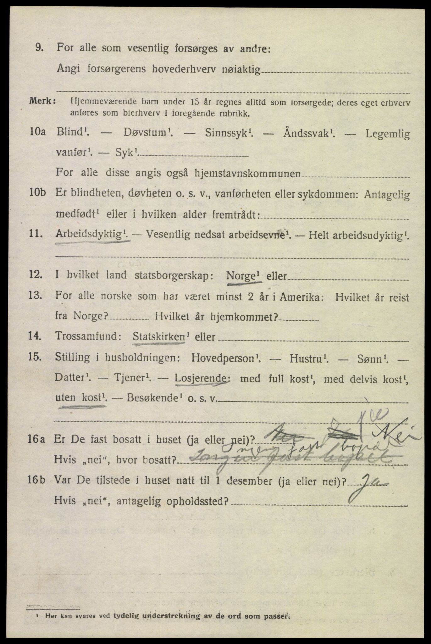 SAK, 1920 census for Vigmostad, 1920, p. 1230
