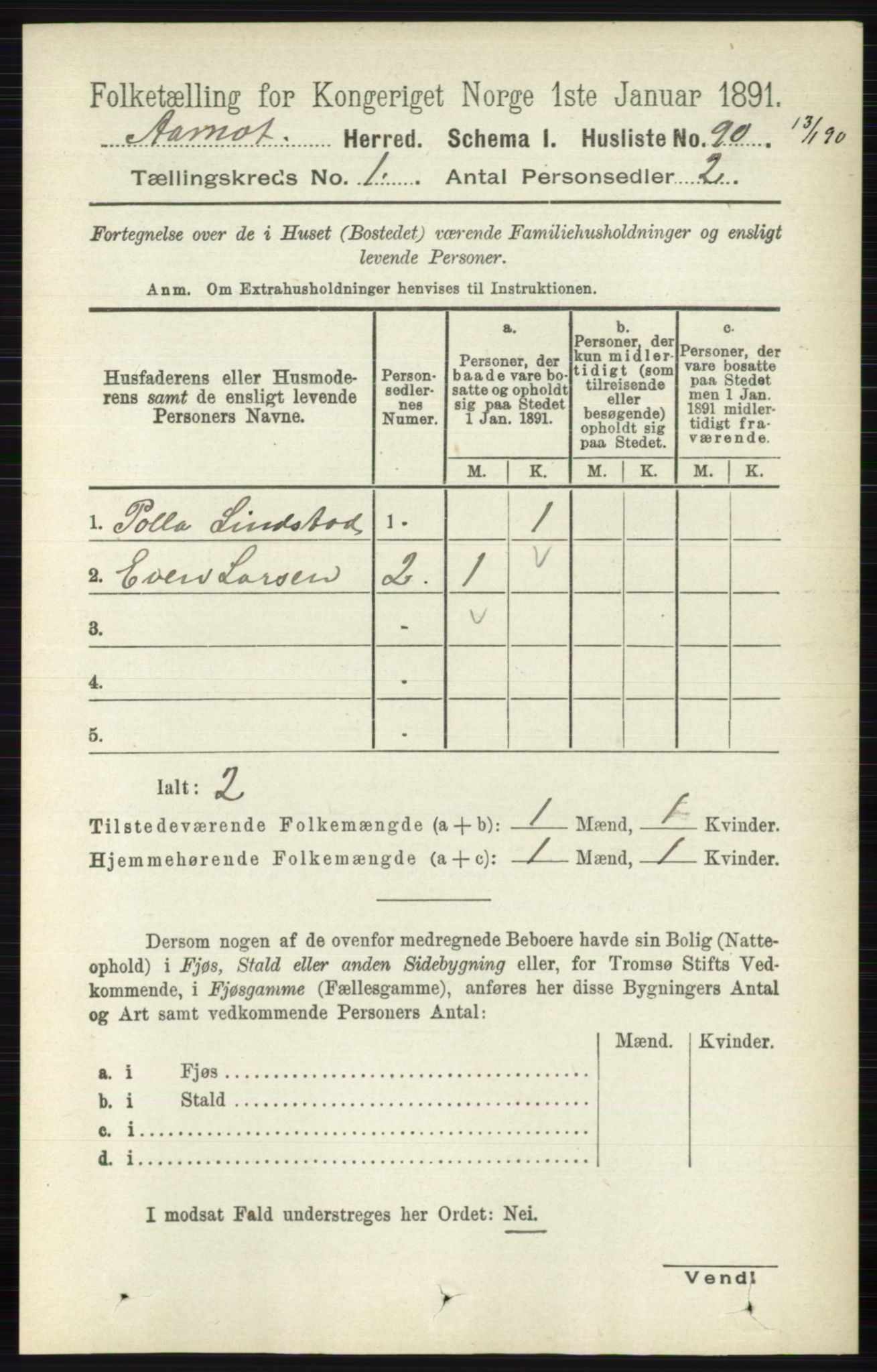 RA, 1891 census for 0429 Åmot, 1891, p. 119