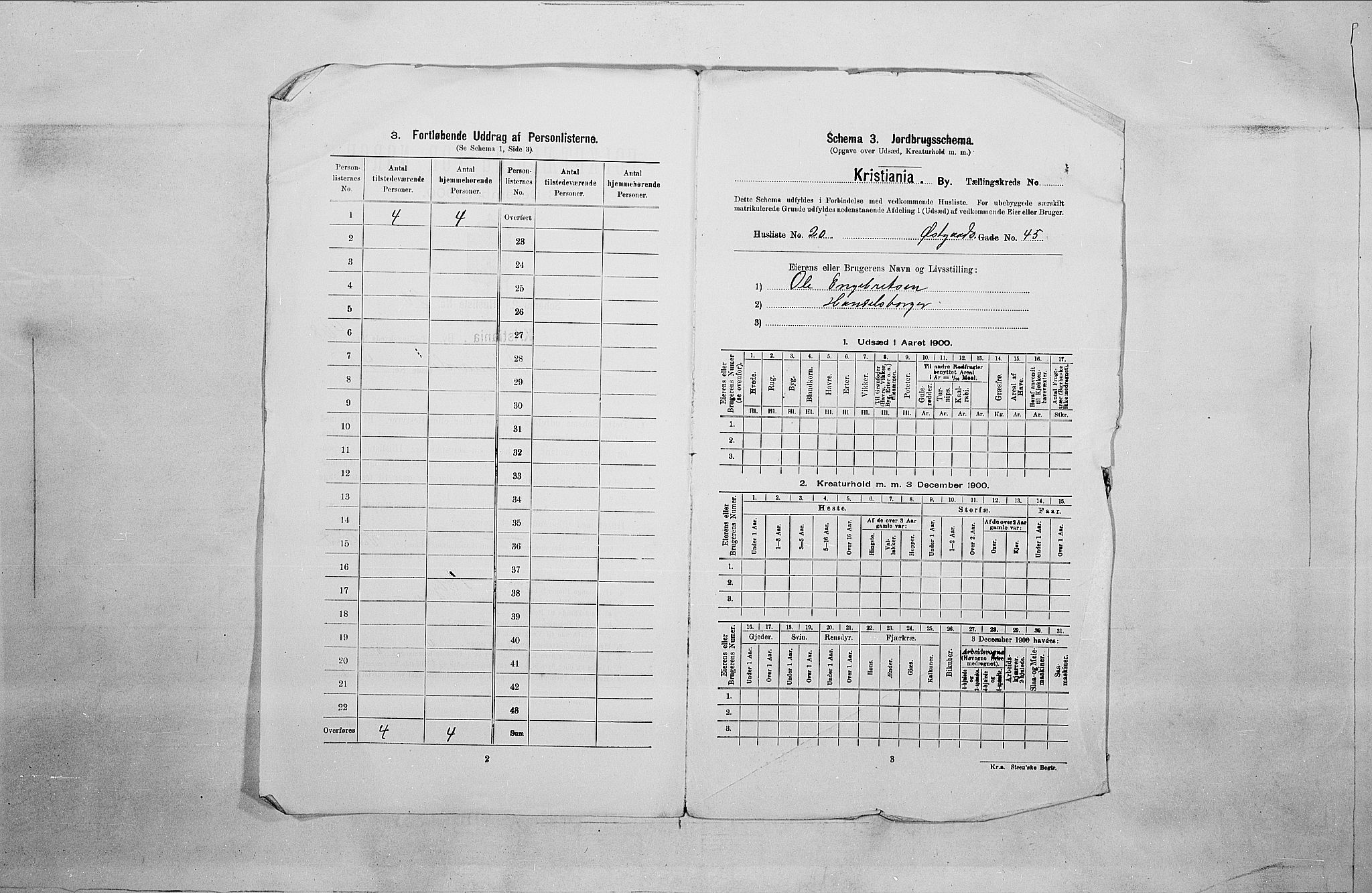 SAO, 1900 census for Kristiania, 1900, p. 115611