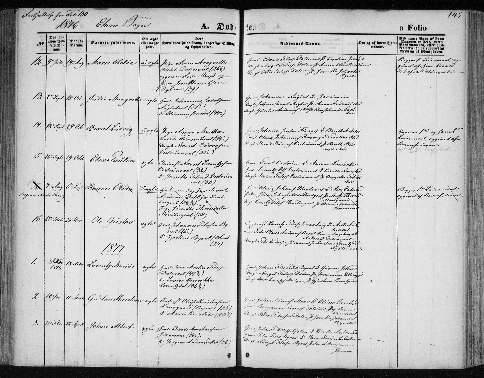Ministerialprotokoller, klokkerbøker og fødselsregistre - Nord-Trøndelag, AV/SAT-A-1458/717/L0158: Parish register (official) no. 717A08 /2, 1863-1877, p. 145