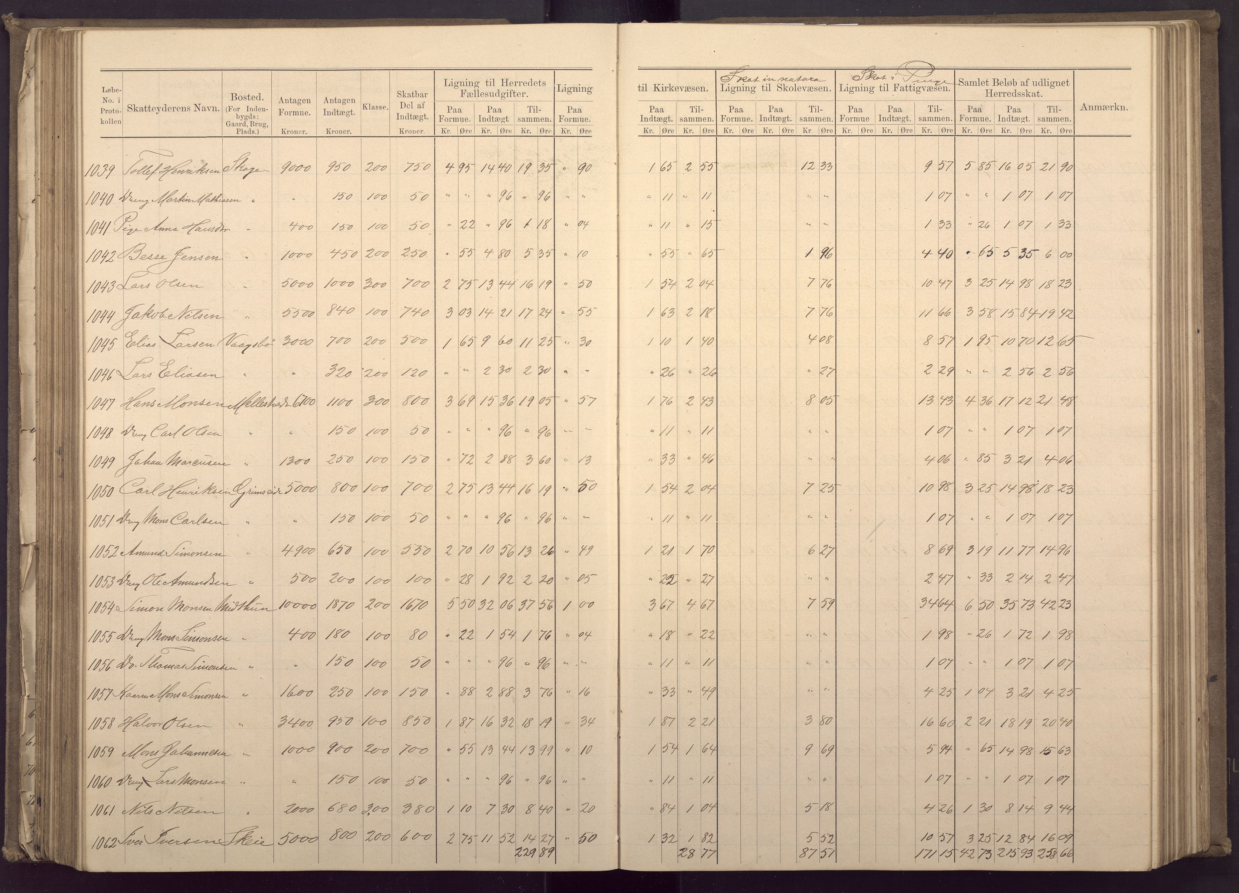 Fana kommune. Herredskassereren, BBA/A-0504/J/Jc/L0003: Ligningsprotokoll for Fana herred;, 1883-1891, p. 188