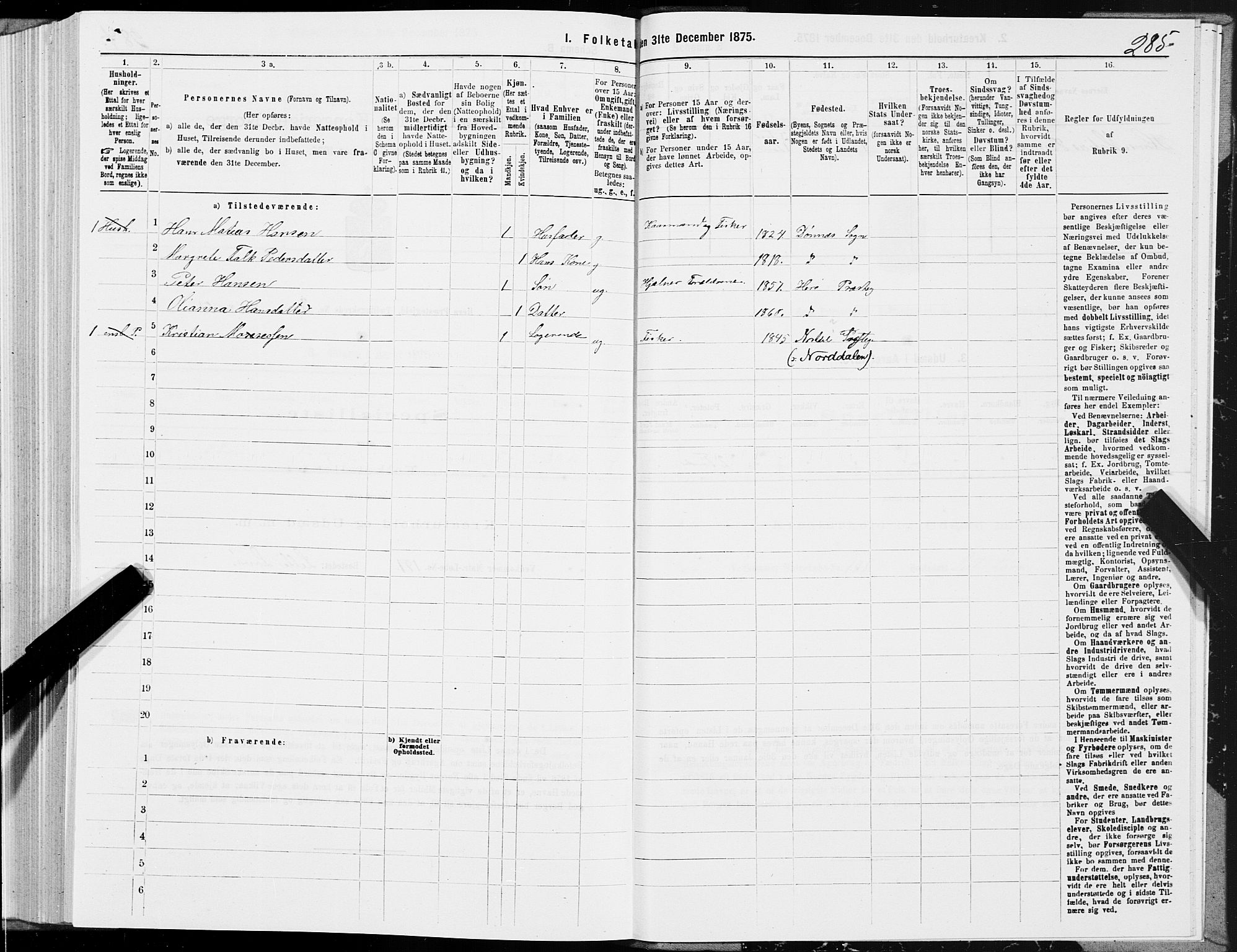 SAT, 1875 census for 1818P Herøy, 1875, p. 2285