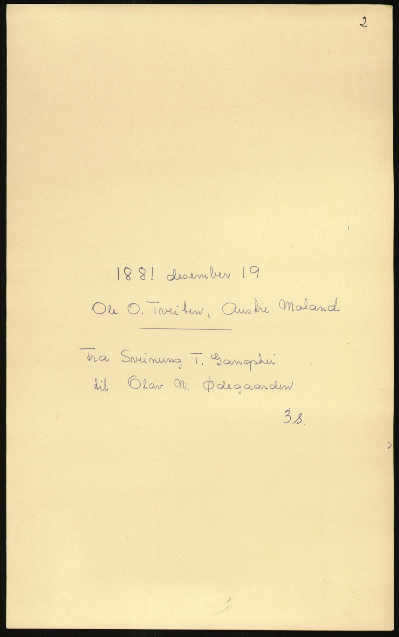 Samlinger til kildeutgivelse, Amerikabrevene, AV/RA-EA-4057/F/L0027: Innlån fra Aust-Agder: Dannevig - Valsgård, 1838-1914, p. 685