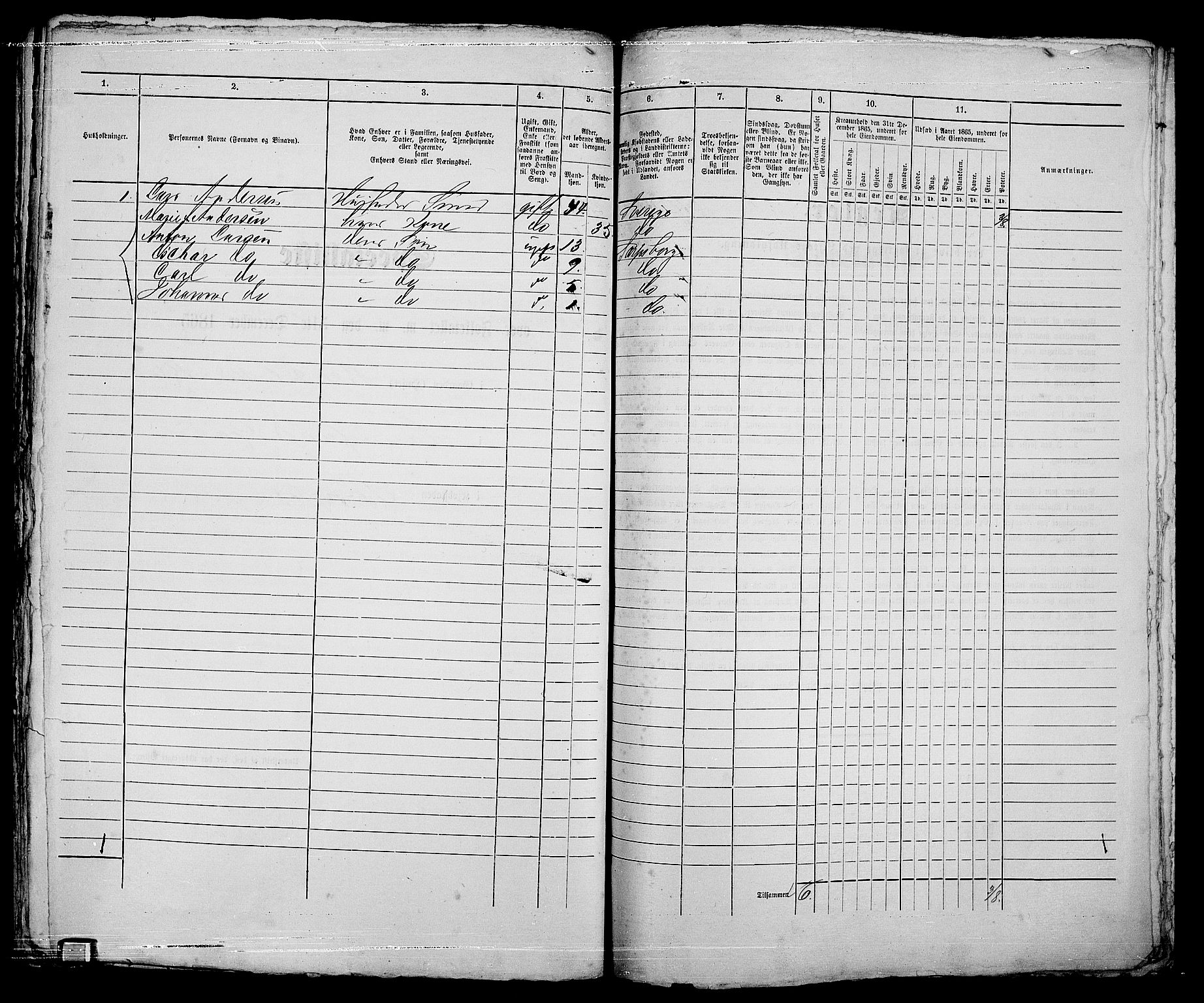 RA, 1865 census for Sarpsborg, 1865, p. 410