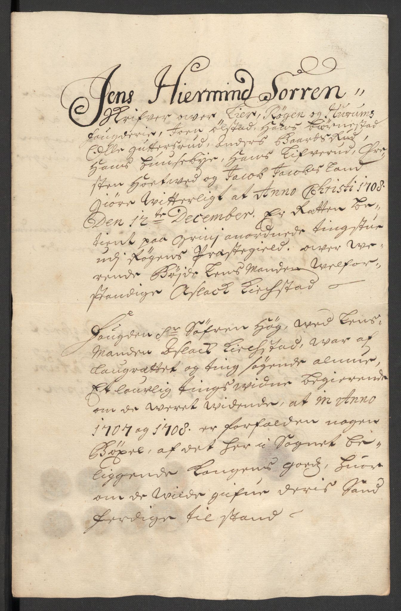 Rentekammeret inntil 1814, Reviderte regnskaper, Fogderegnskap, RA/EA-4092/R30/L1701: Fogderegnskap Hurum, Røyken, Eiker og Lier, 1706-1707, p. 445