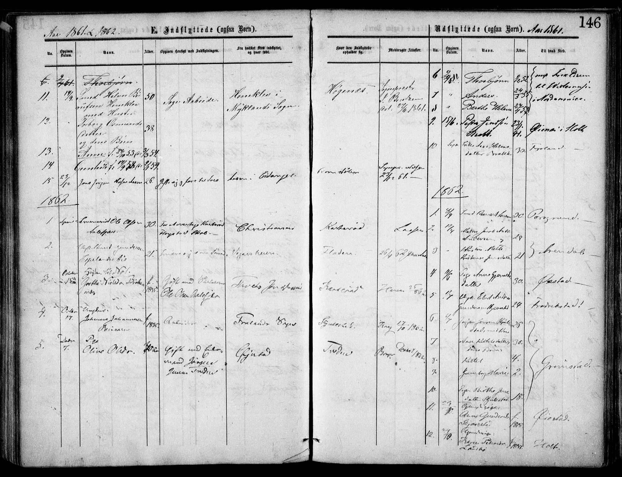 Austre Moland sokneprestkontor, AV/SAK-1111-0001/F/Fa/Faa/L0008: Parish register (official) no. A 8, 1858-1868, p. 146