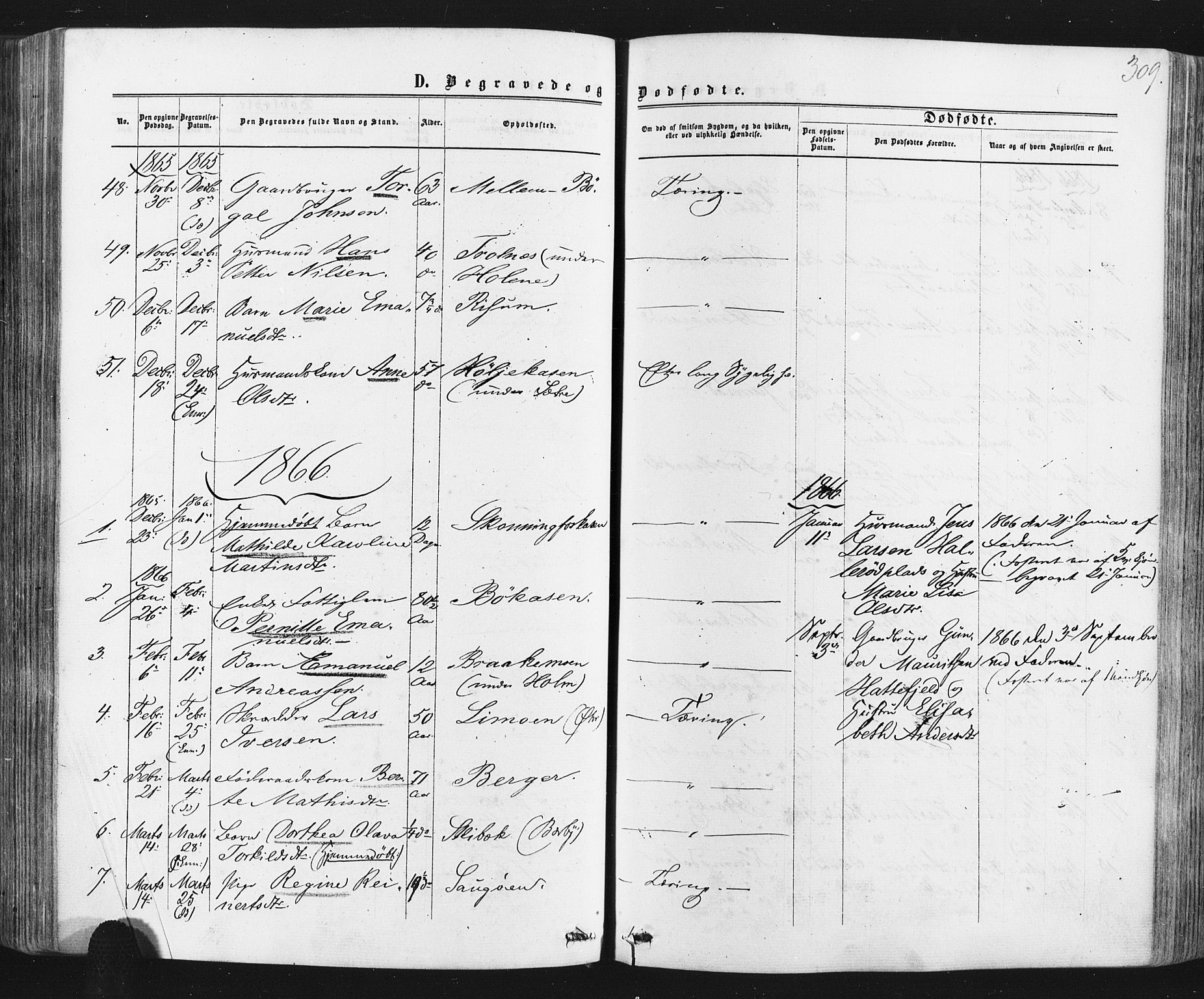Idd prestekontor Kirkebøker, SAO/A-10911/F/Fc/L0005: Parish register (official) no. III 5, 1861-1877, p. 309