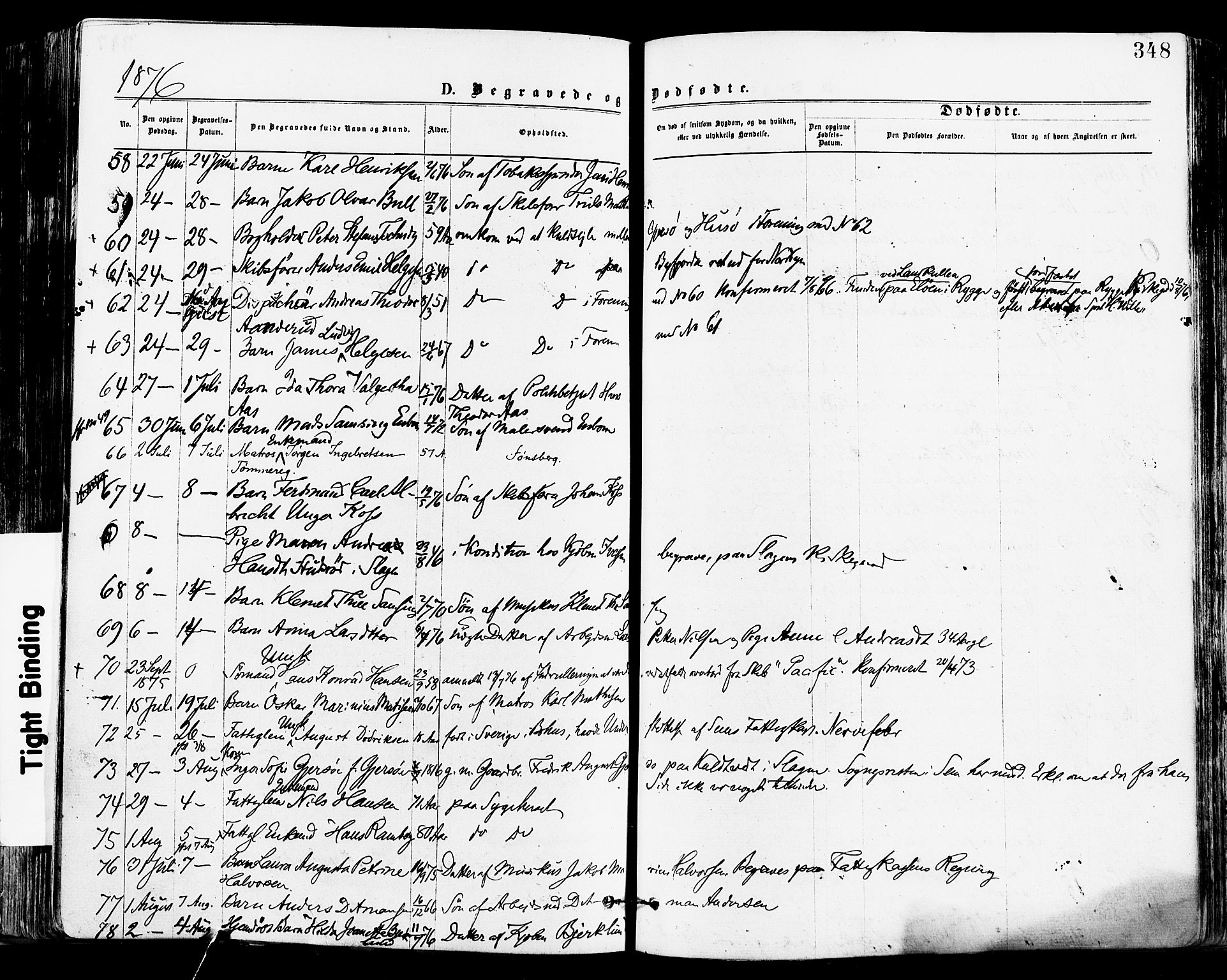 Tønsberg kirkebøker, AV/SAKO-A-330/F/Fa/L0010: Parish register (official) no. I 10, 1874-1880, p. 348