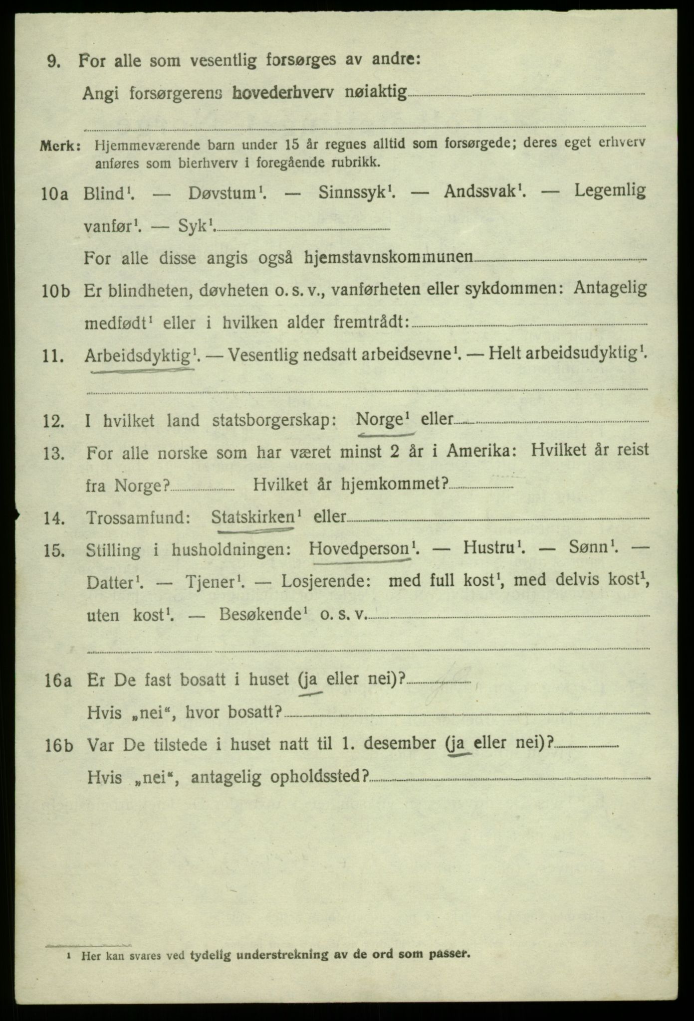 SAB, 1920 census for Odda, 1920, p. 11848