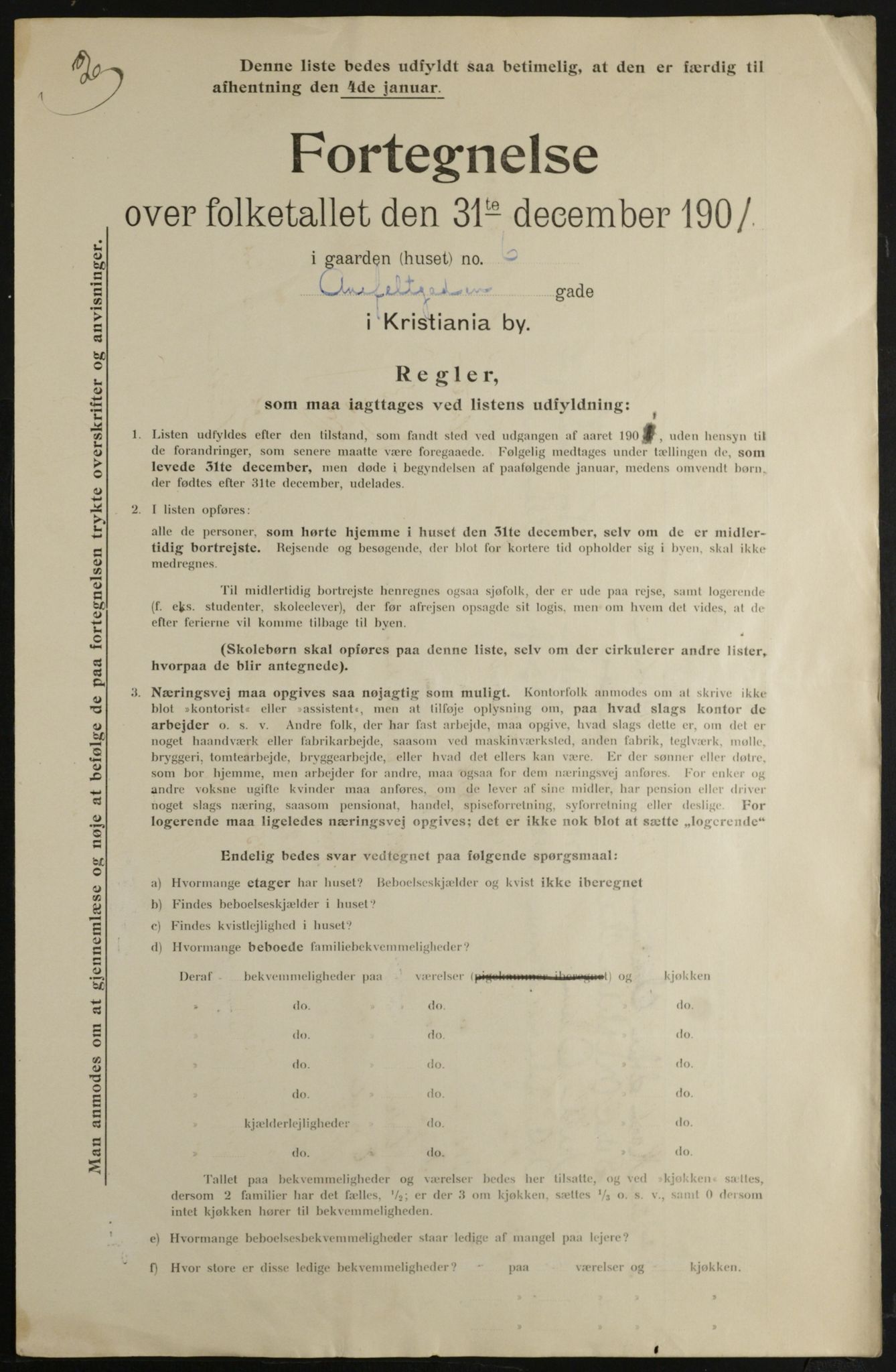 OBA, Municipal Census 1901 for Kristiania, 1901, p. 271