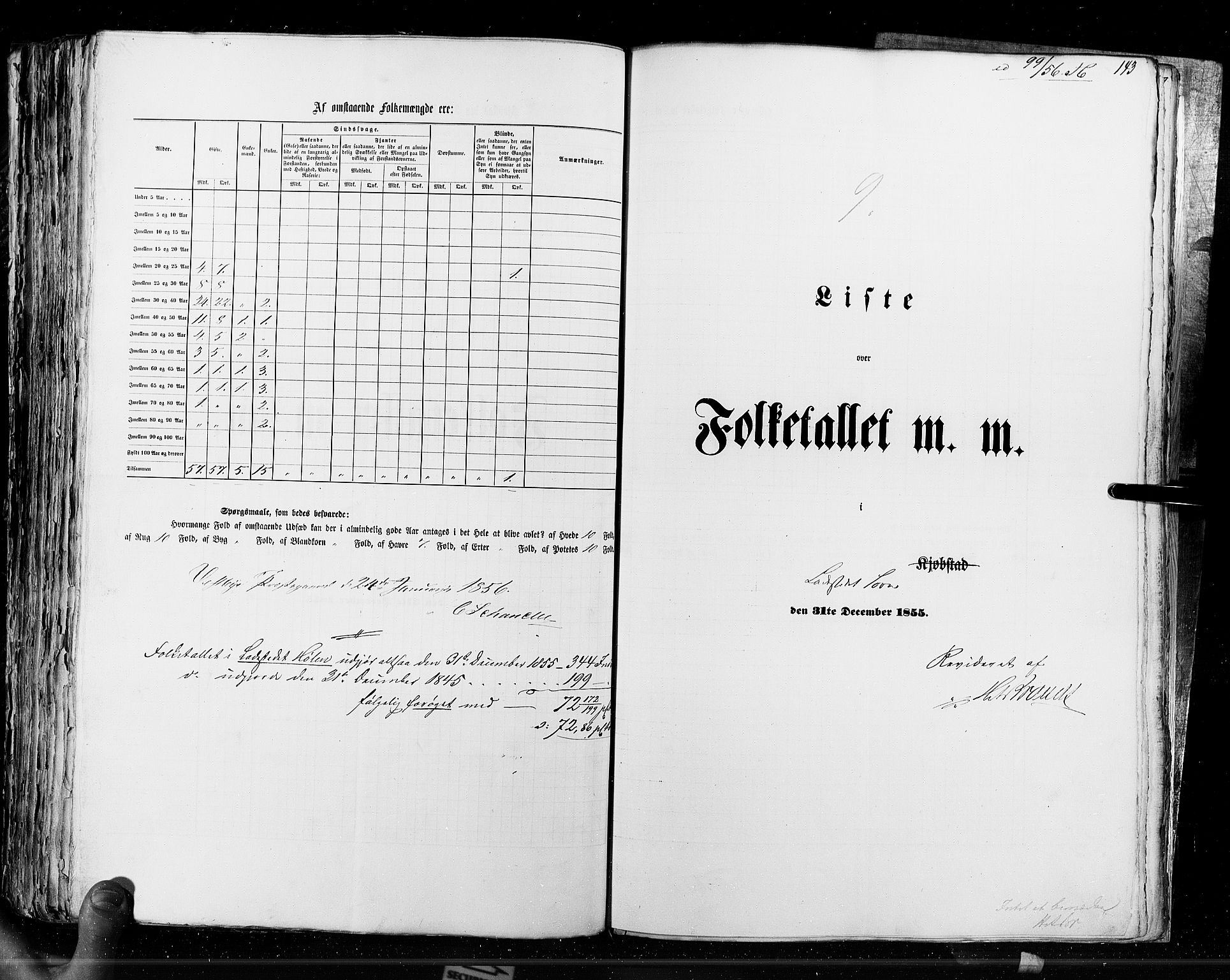 RA, Census 1855, vol. 7: Fredrikshald-Kragerø, 1855, p. 143