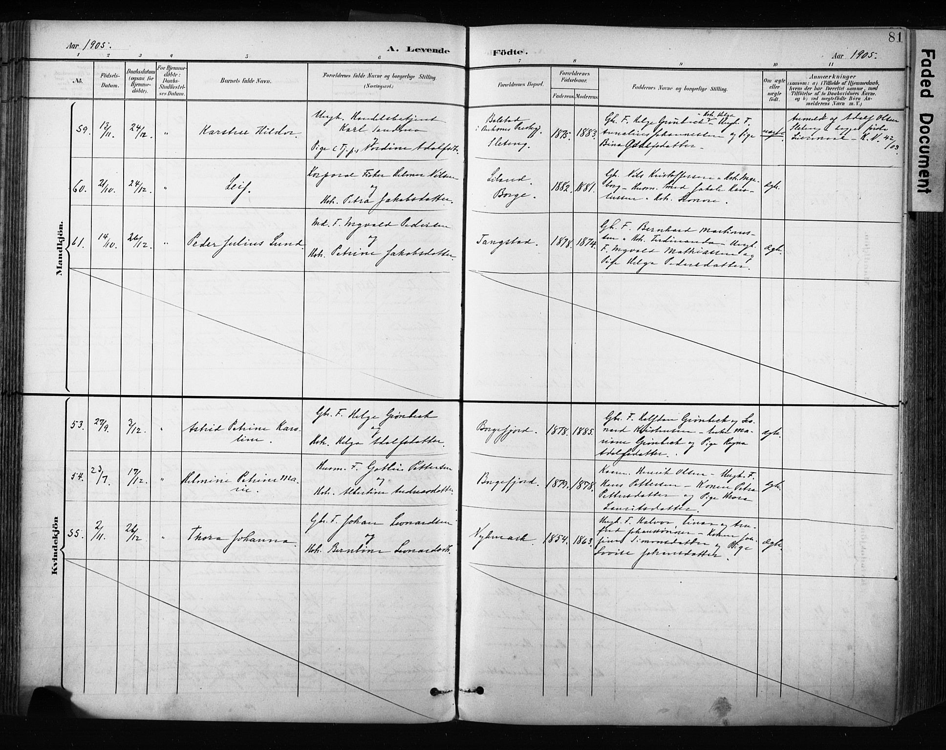 Ministerialprotokoller, klokkerbøker og fødselsregistre - Nordland, AV/SAT-A-1459/880/L1134: Parish register (official) no. 880A08, 1899-1908, p. 81