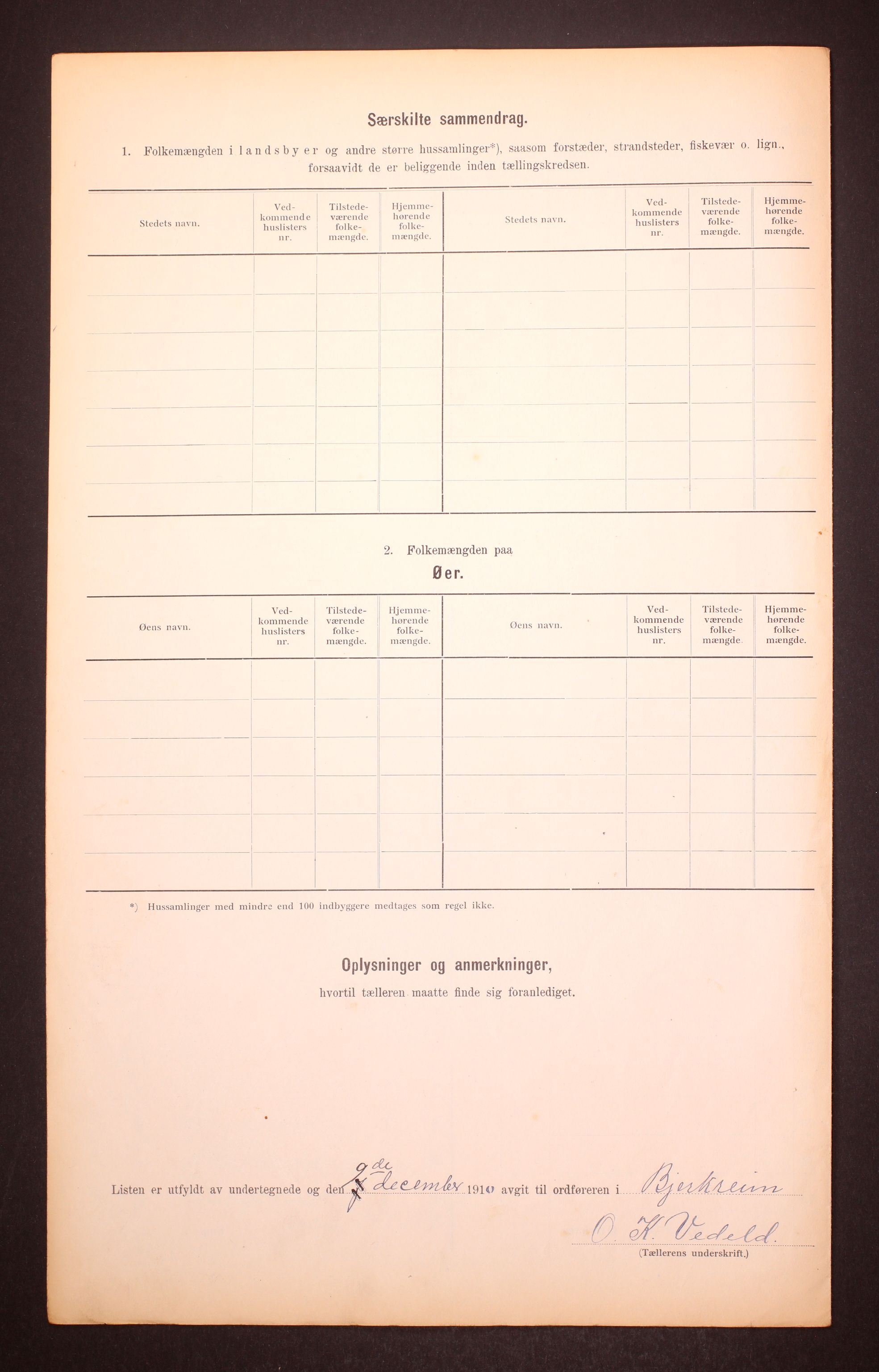 RA, 1910 census for Bjerkreim, 1910, p. 20