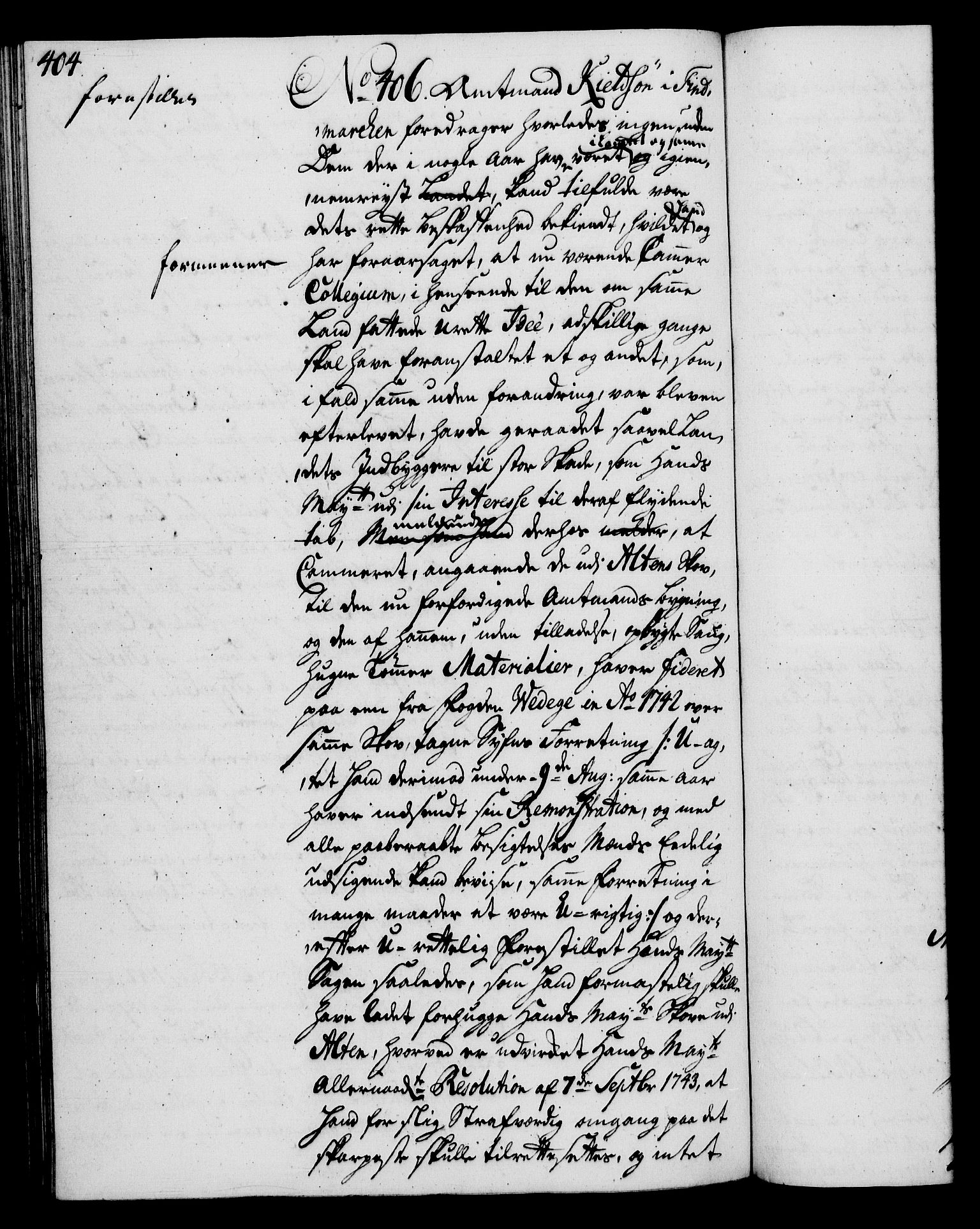 Rentekammeret, Kammerkanselliet, RA/EA-3111/G/Gh/Gha/L0025: Norsk ekstraktmemorialprotokoll (merket RK 53.70), 1743-1744, p. 404