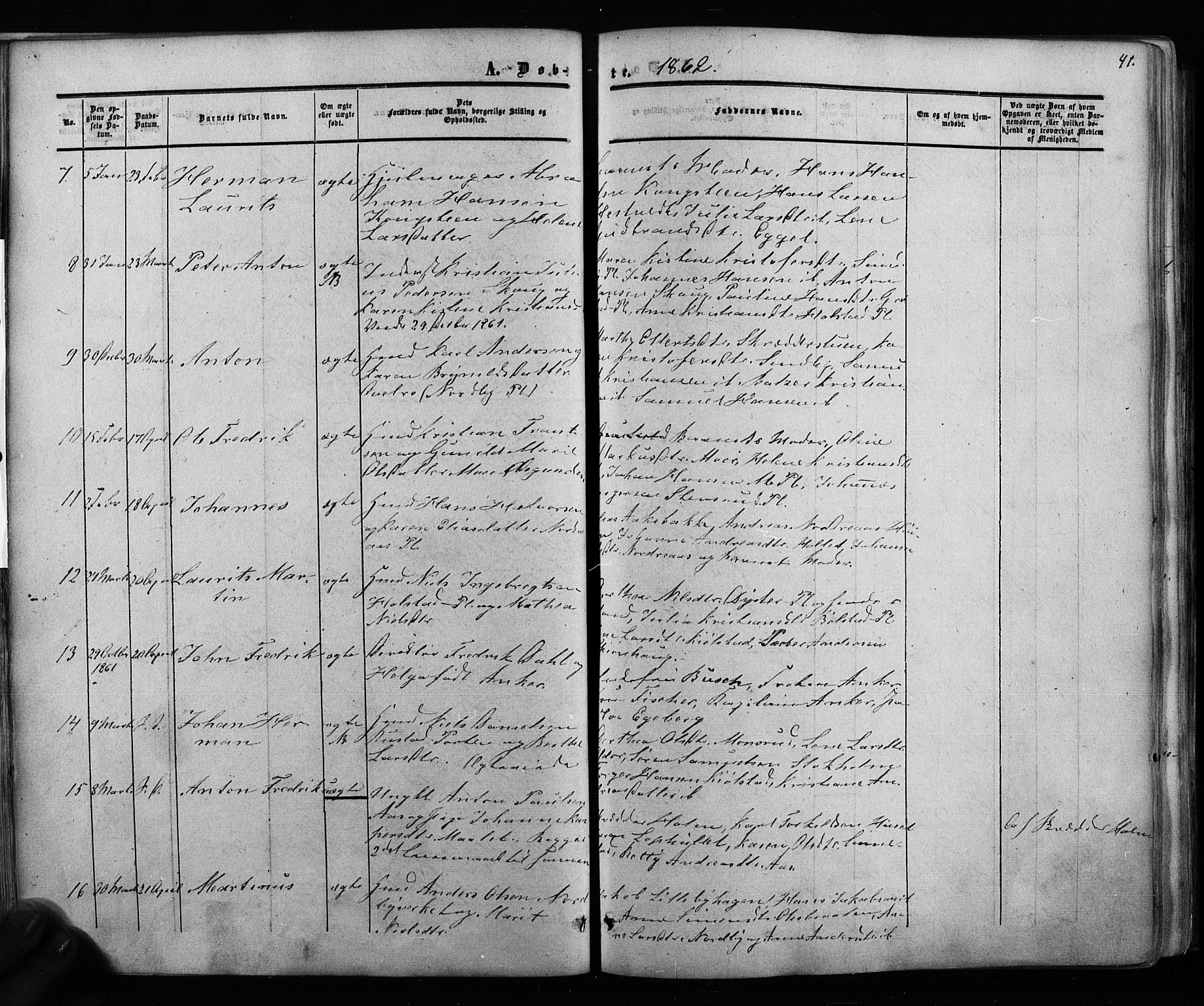 Ås prestekontor Kirkebøker, AV/SAO-A-10894/F/Fa/L0007: Parish register (official) no. I 7, 1854-1870, p. 41