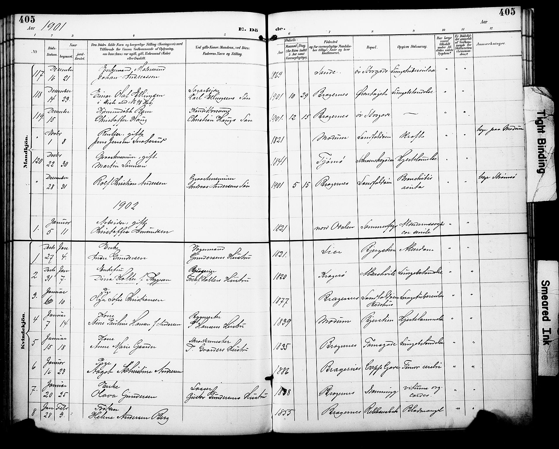 Bragernes kirkebøker, AV/SAKO-A-6/F/Fb/L0008: Parish register (official) no. II 8, 1894-1902, p. 405