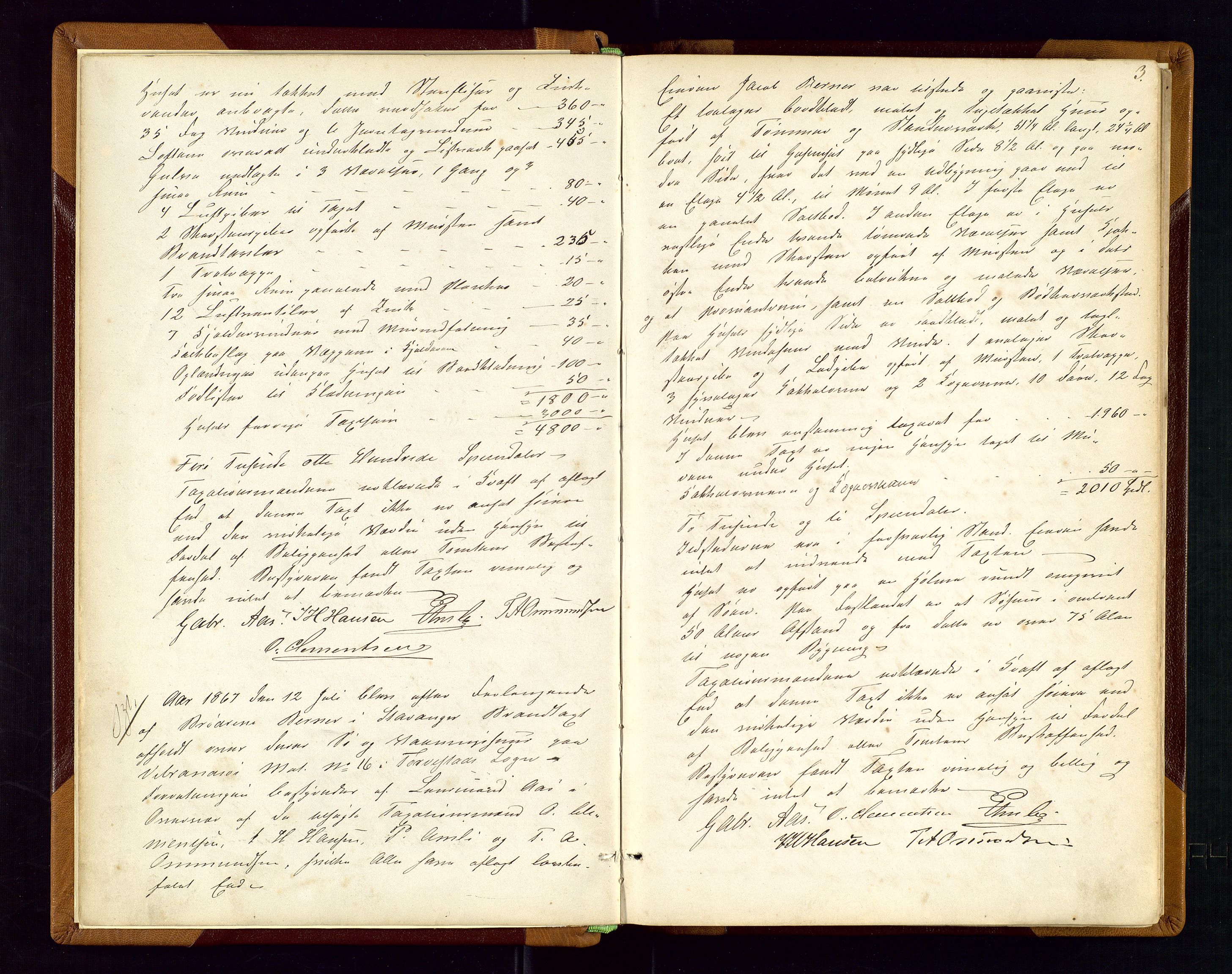 Torvestad lensmannskontor, SAST/A-100307/1/Goa/L0001: "Brandtaxationsprotokol for Torvestad Thinglag", 1867-1883, p. 2b-3a