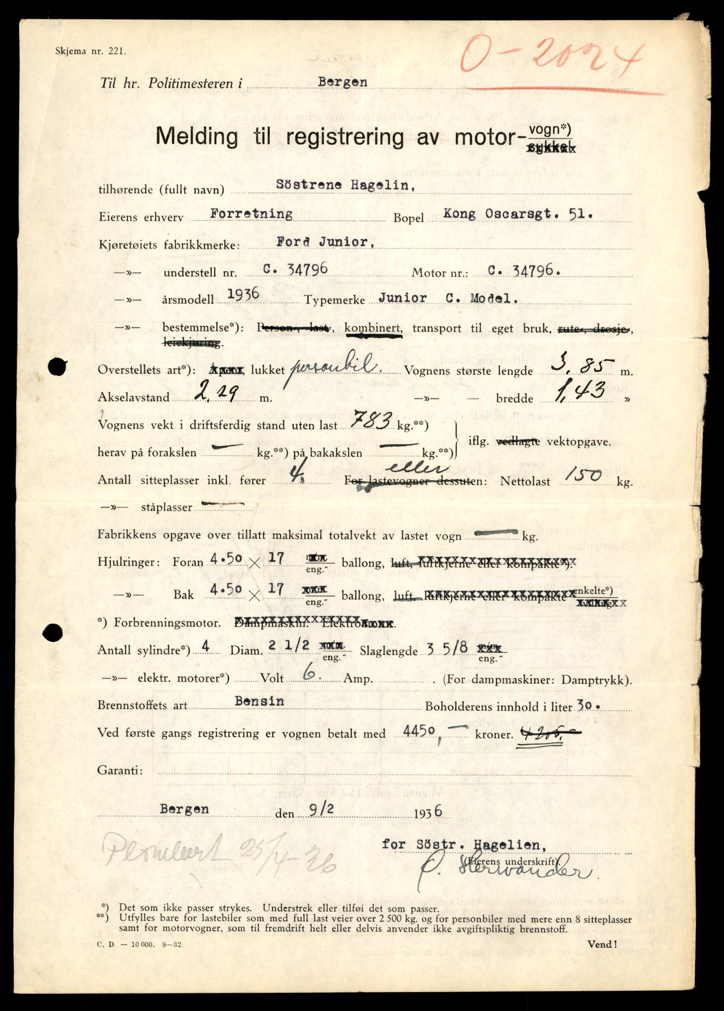 Møre og Romsdal vegkontor - Ålesund trafikkstasjon, AV/SAT-A-4099/F/Fe/L0025: Registreringskort for kjøretøy T 10931 - T 11045, 1927-1998, p. 505