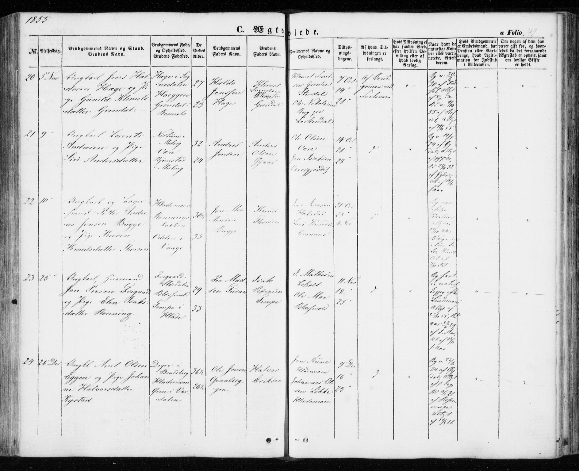 Ministerialprotokoller, klokkerbøker og fødselsregistre - Sør-Trøndelag, AV/SAT-A-1456/606/L0291: Parish register (official) no. 606A06, 1848-1856, p. 242