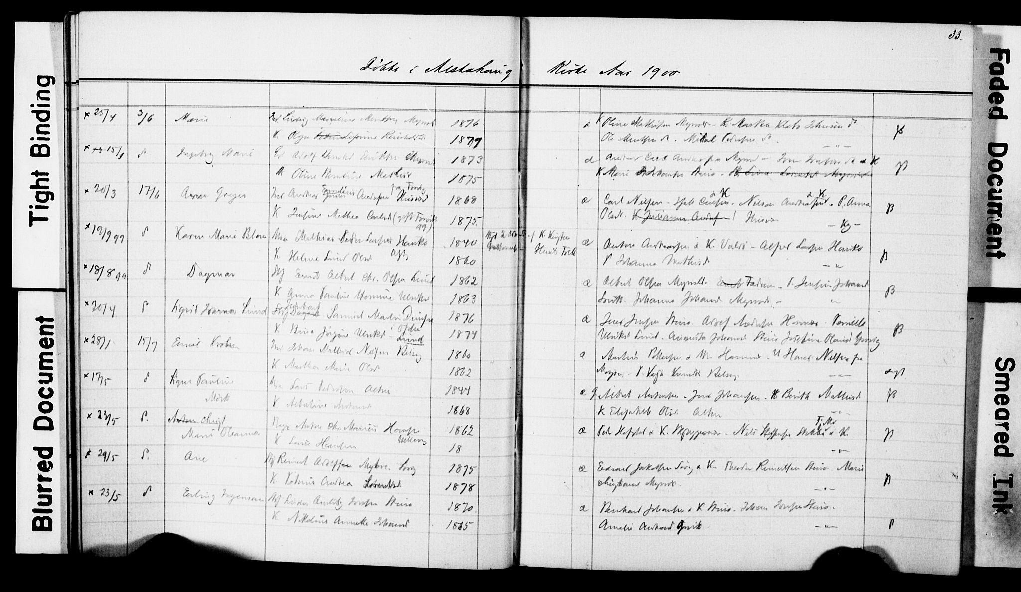 Ministerialprotokoller, klokkerbøker og fødselsregistre - Nordland, AV/SAT-A-1459/830/L0465: Parish register (copy) no. 830C07, 1891-1905, p. 33