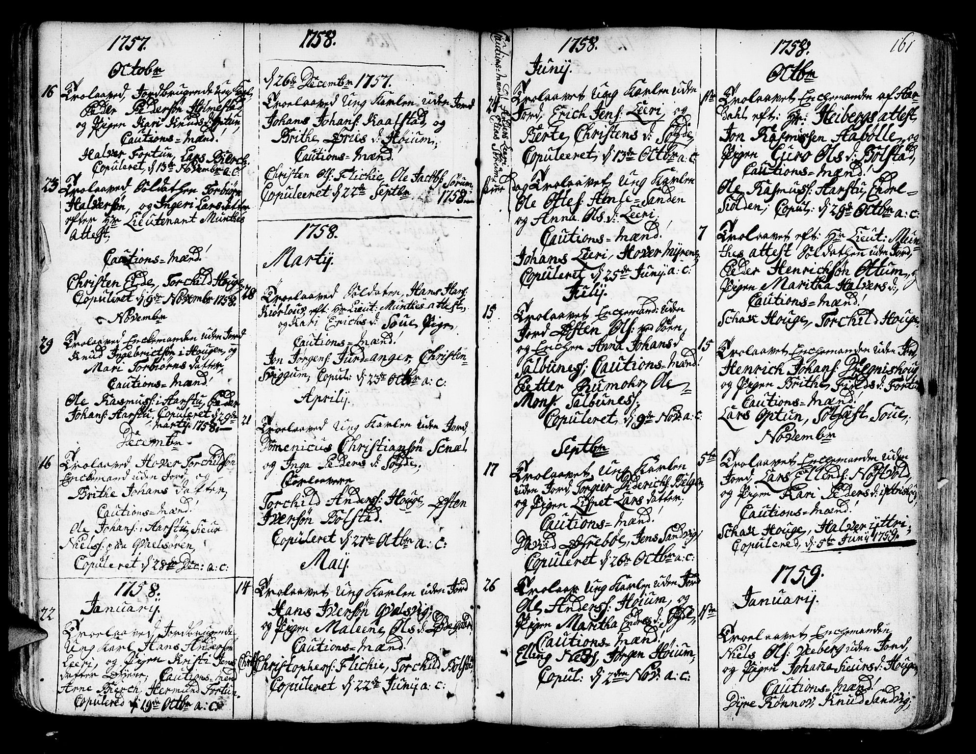 Luster sokneprestembete, SAB/A-81101/H/Haa/Haaa/L0001: Parish register (official) no. A 1, 1731-1803, p. 161