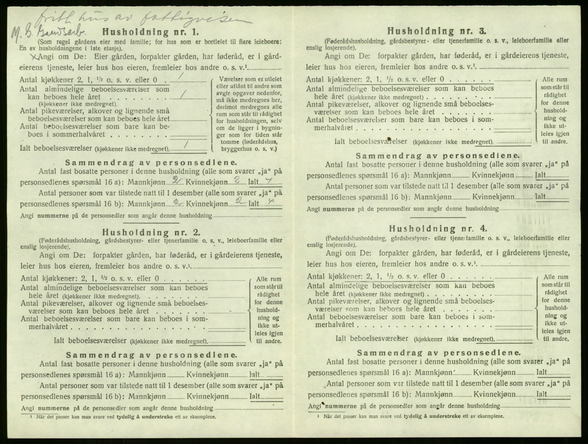 SAKO, 1920 census for Sem, 1920, p. 1264