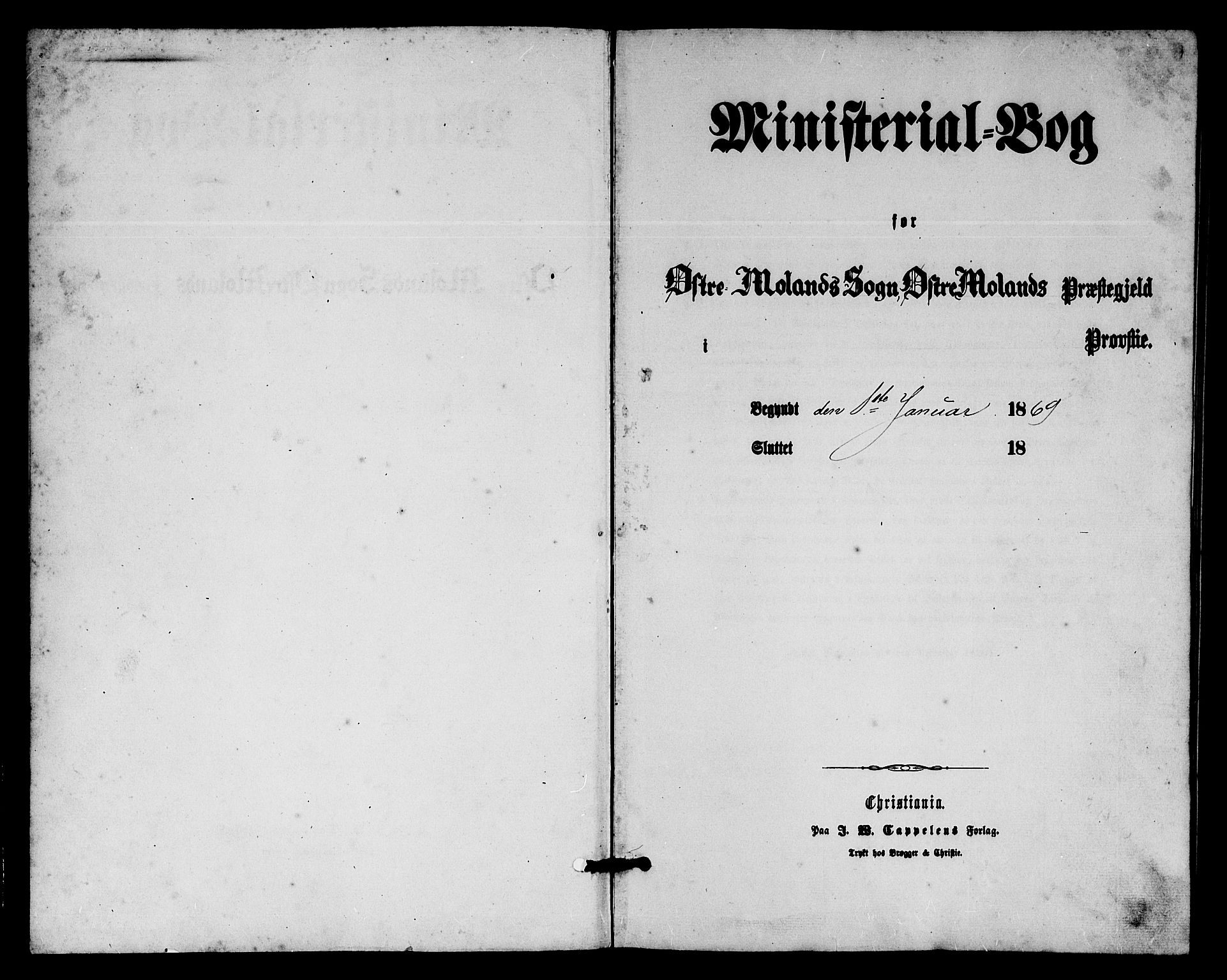 Austre Moland sokneprestkontor, SAK/1111-0001/F/Fb/Fba/L0002: Parish register (copy) no. B 2, 1869-1879