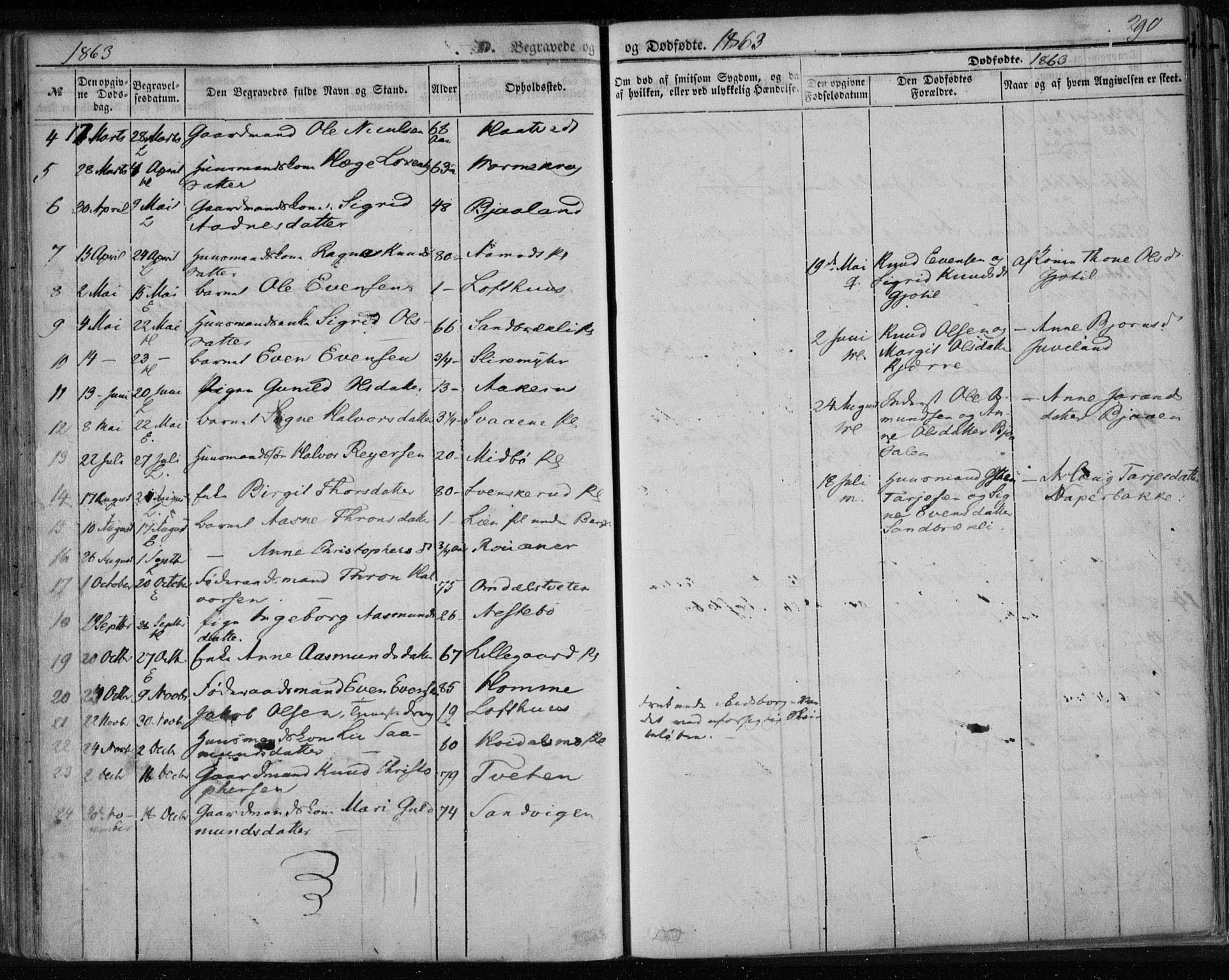 Lårdal kirkebøker, AV/SAKO-A-284/F/Fa/L0006: Parish register (official) no. I 6, 1861-1886, p. 290