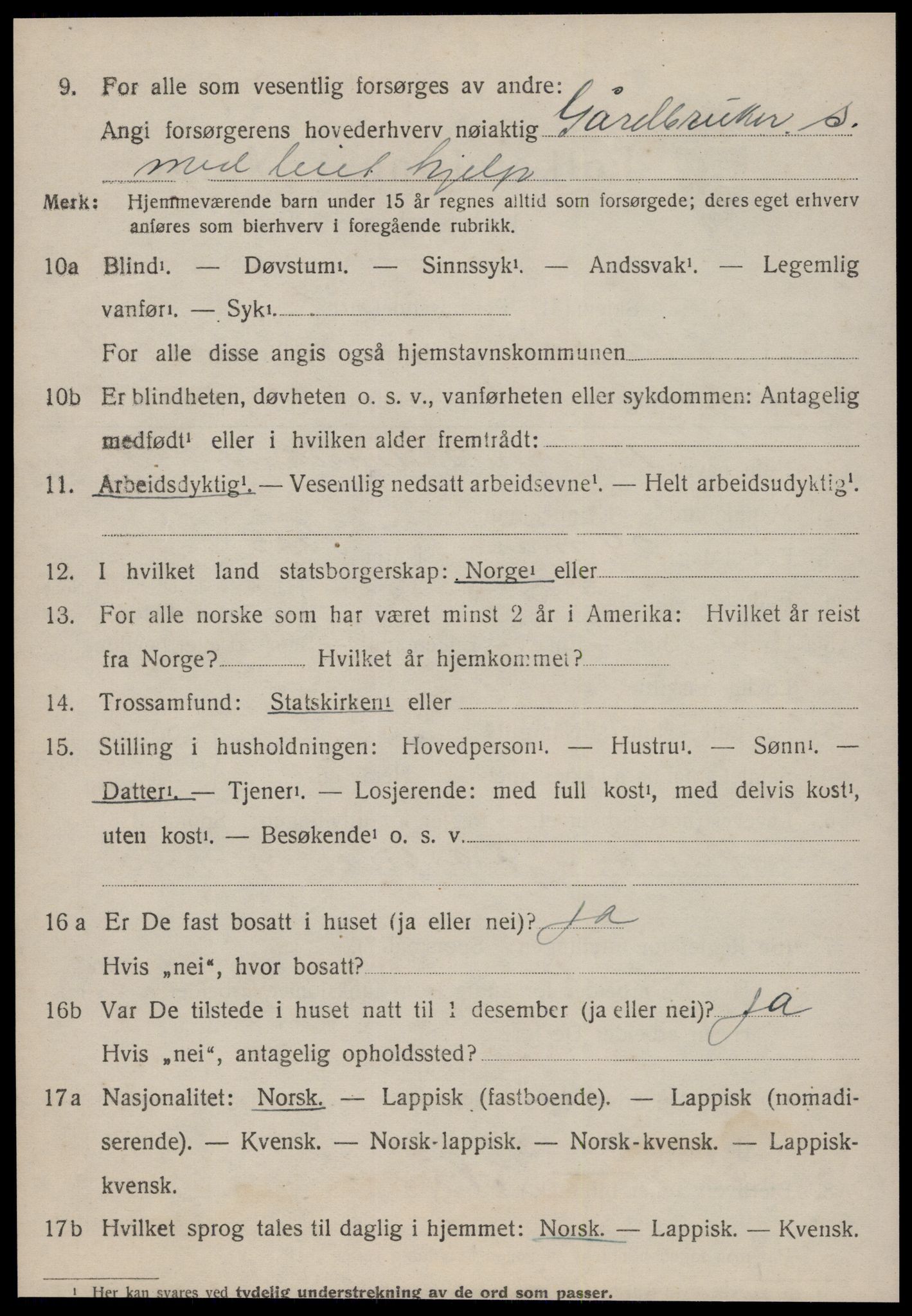 SAT, 1920 census for Røros, 1920, p. 7697