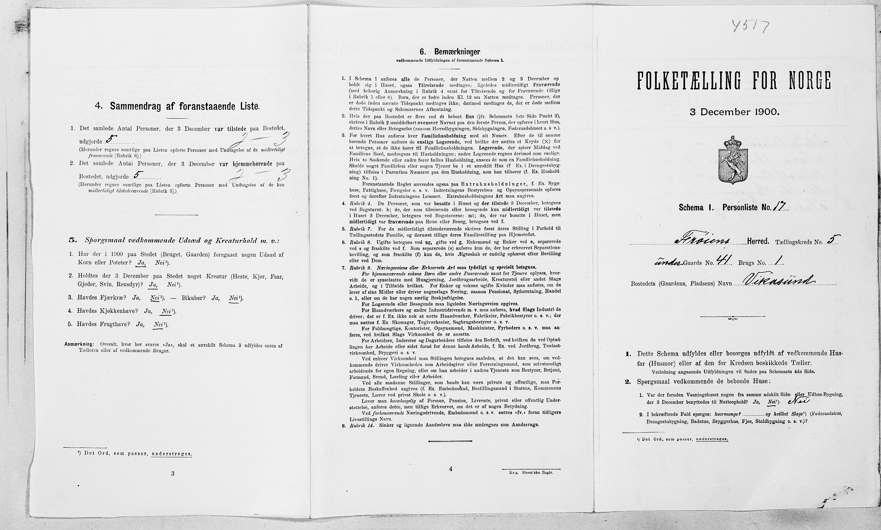 SAT, 1900 census for Frøya, 1900, p. 831