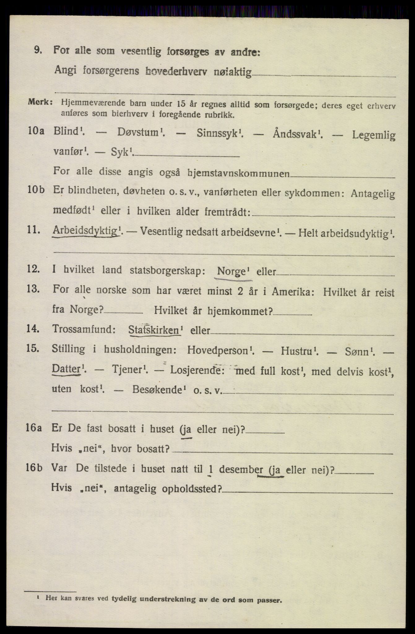 SAK, 1920 census for Herefoss, 1920, p. 323