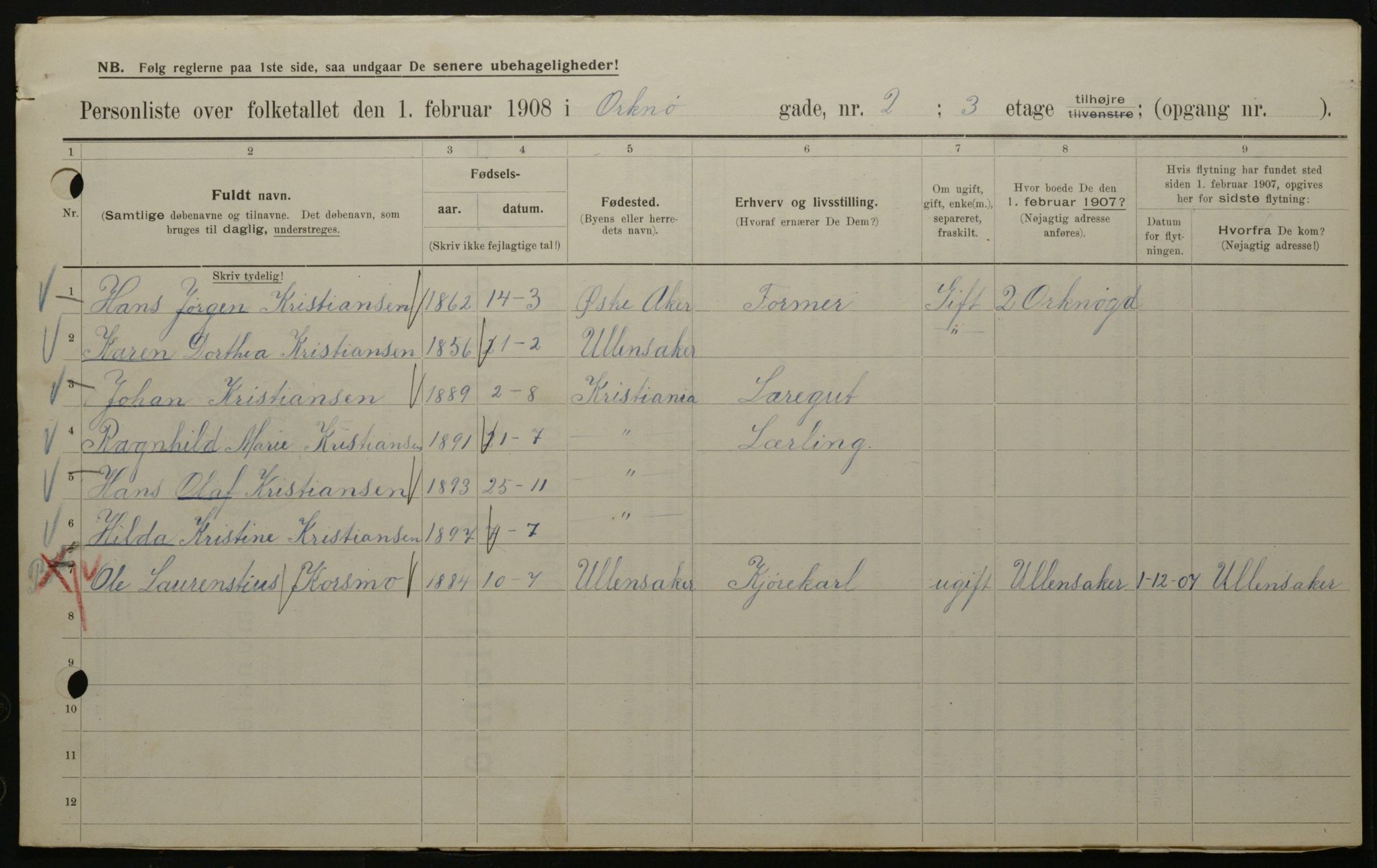 OBA, Municipal Census 1908 for Kristiania, 1908, p. 68044