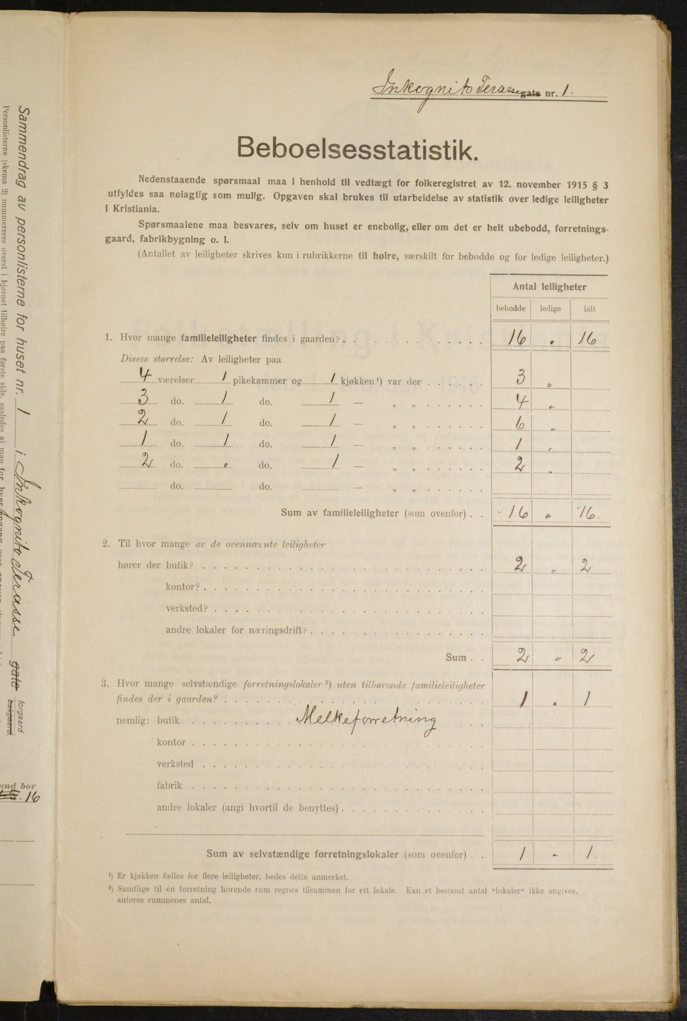 OBA, Municipal Census 1916 for Kristiania, 1916, p. 45293