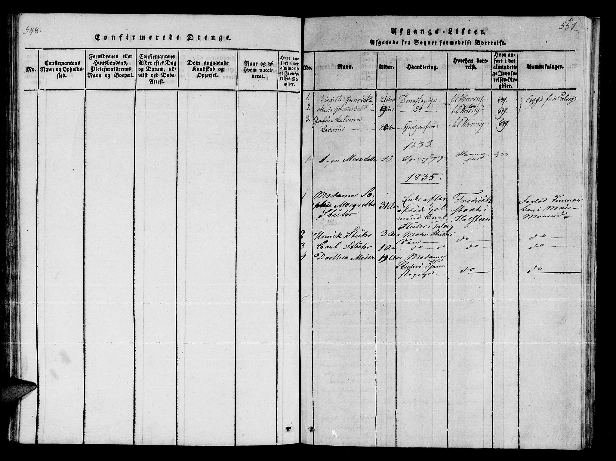 Talvik sokneprestkontor, SATØ/S-1337/H/Ha/L0008kirke: Parish register (official) no. 8, 1821-1837, p. 551