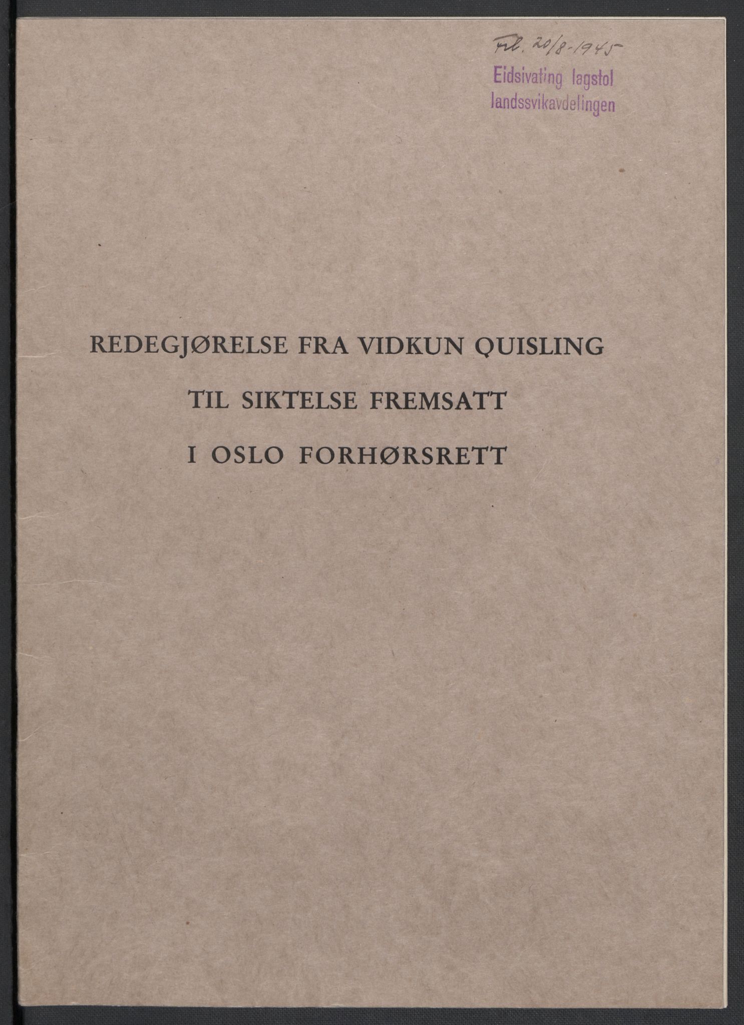 Landssvikarkivet, Oslo politikammer, RA/S-3138-01/D/Da/L0003: Dnr. 29, 1945, p. 774