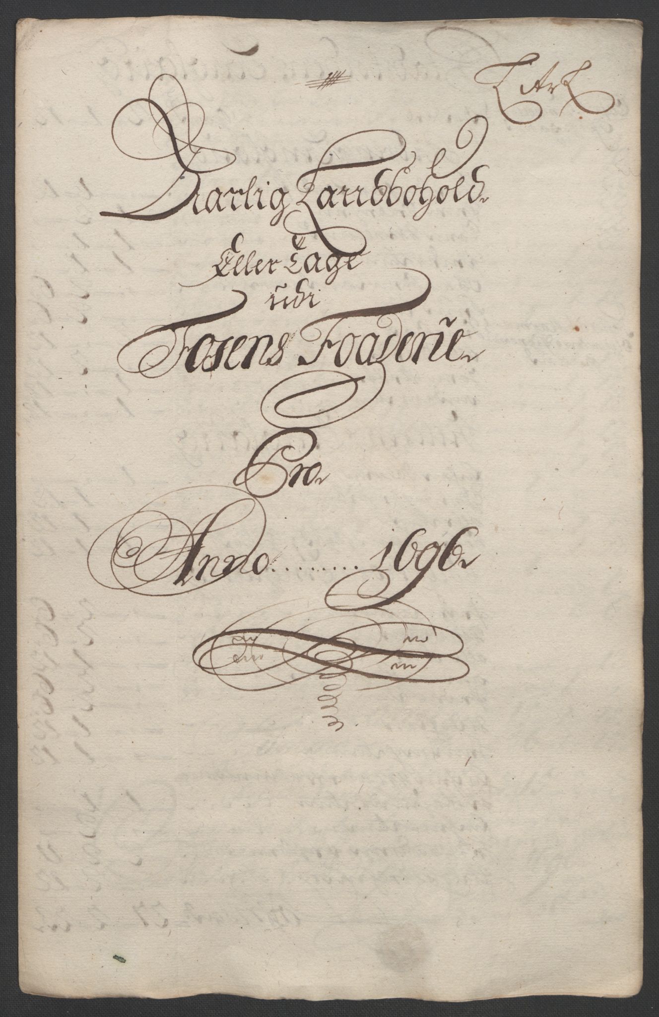 Rentekammeret inntil 1814, Reviderte regnskaper, Fogderegnskap, RA/EA-4092/R57/L3851: Fogderegnskap Fosen, 1695-1696, p. 282
