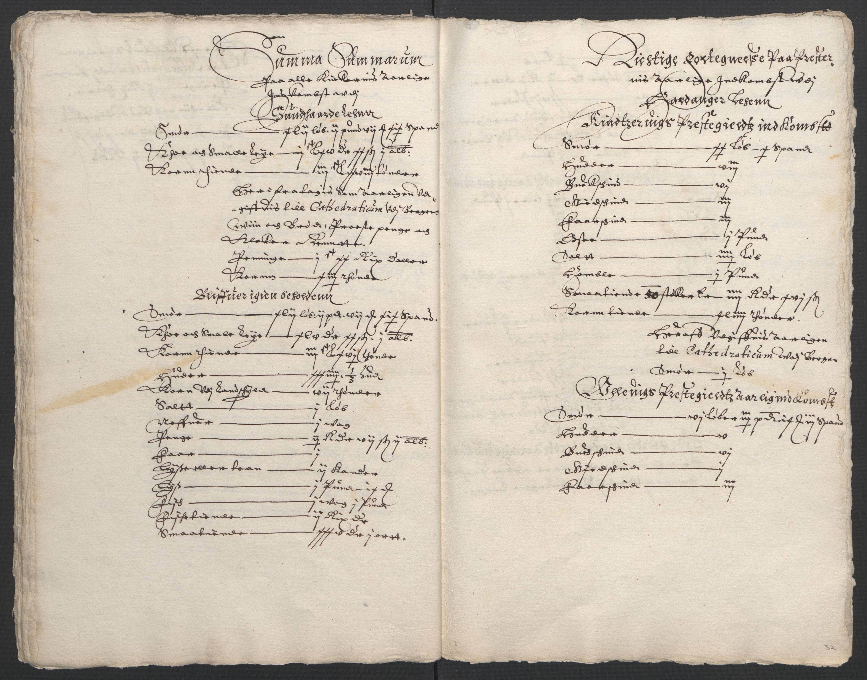 Stattholderembetet 1572-1771, AV/RA-EA-2870/Ek/L0015/0001: Jordebøker til utlikning av rosstjeneste 1624-1626: / Kirke- og prestebolsinntekter i Bergen bispedømme, 1624-1626, p. 95