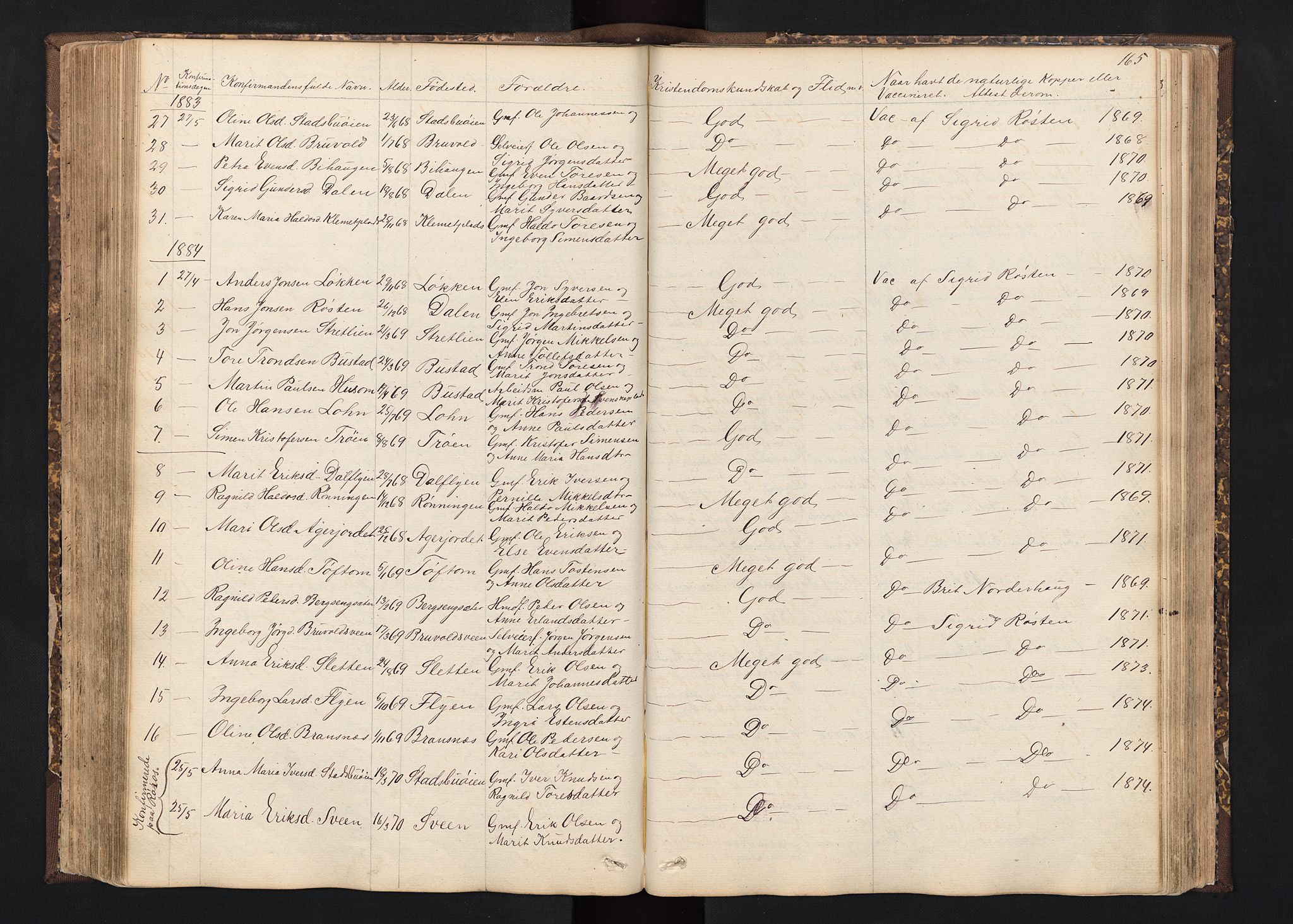Alvdal prestekontor, SAH/PREST-060/H/Ha/Hab/L0001: Parish register (copy) no. 1, 1857-1893, p. 165