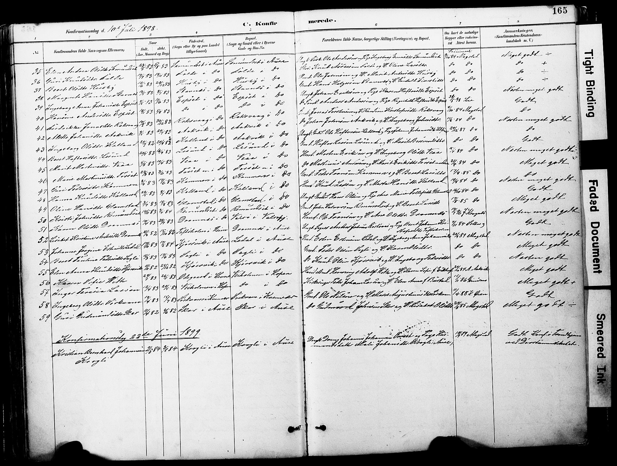 Ministerialprotokoller, klokkerbøker og fødselsregistre - Møre og Romsdal, AV/SAT-A-1454/578/L0907: Parish register (official) no. 578A06, 1887-1904, p. 165