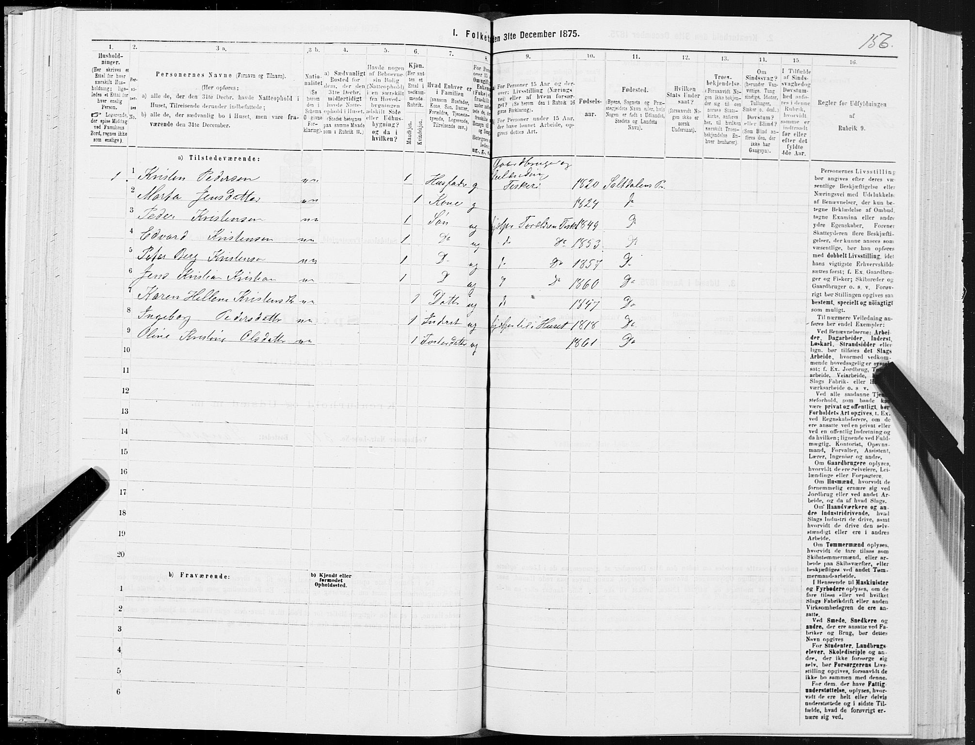 SAT, 1875 census for 1840P Saltdal, 1875, p. 1156