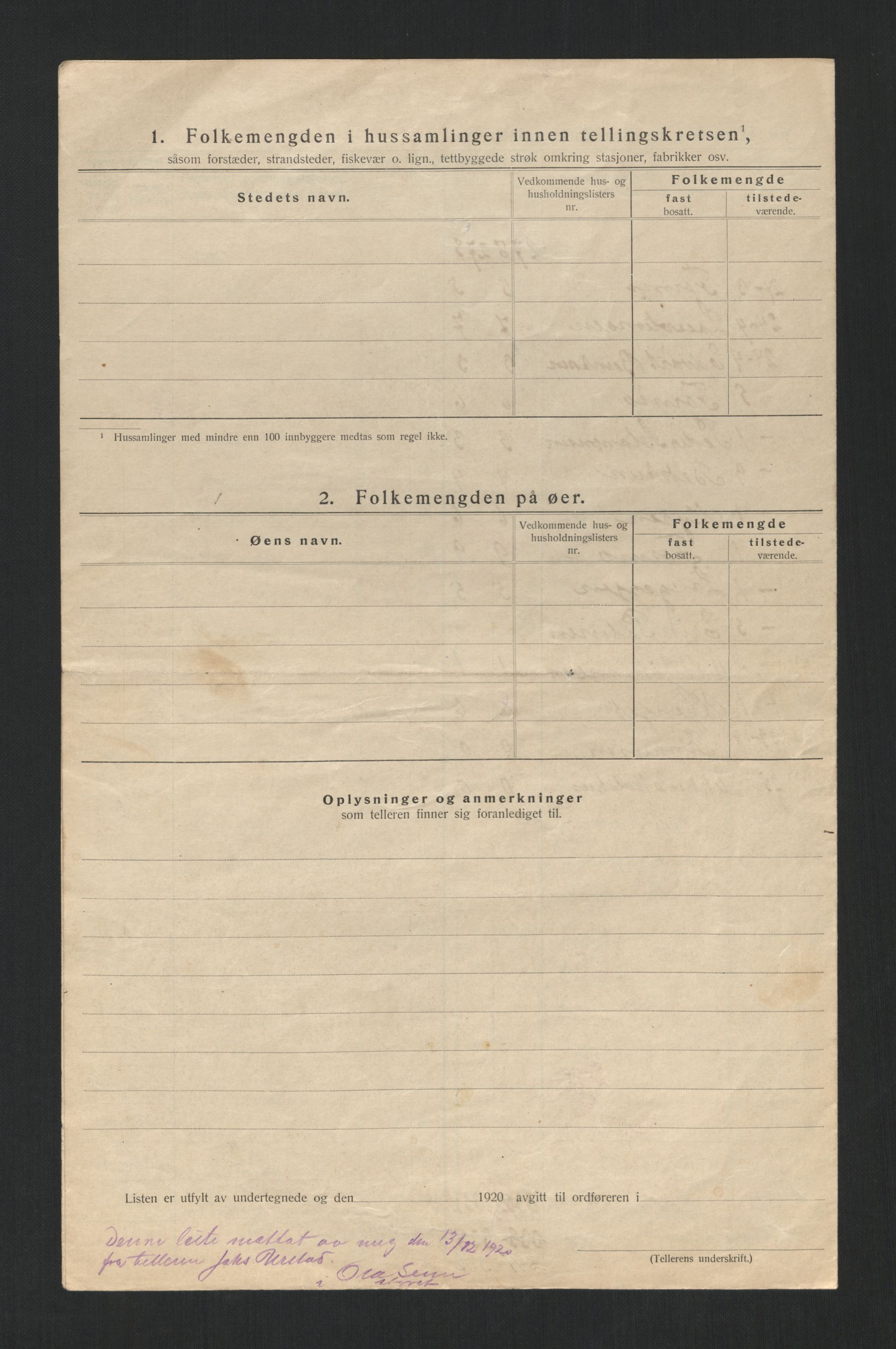 SAT, 1920 census for Grong, 1920, p. 20