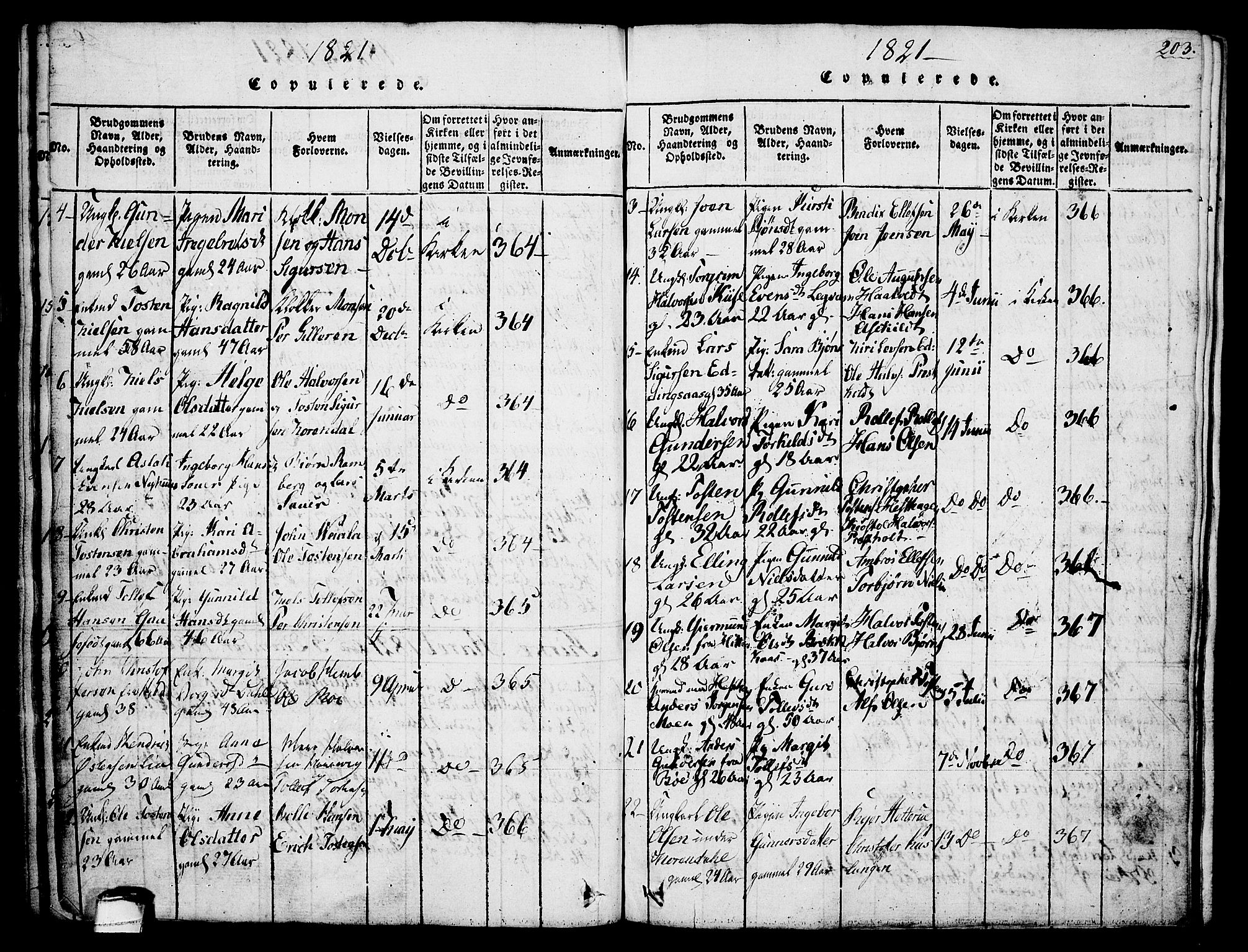 Sauherad kirkebøker, SAKO/A-298/G/Ga/L0001: Parish register (copy) no. I 1, 1815-1827, p. 203
