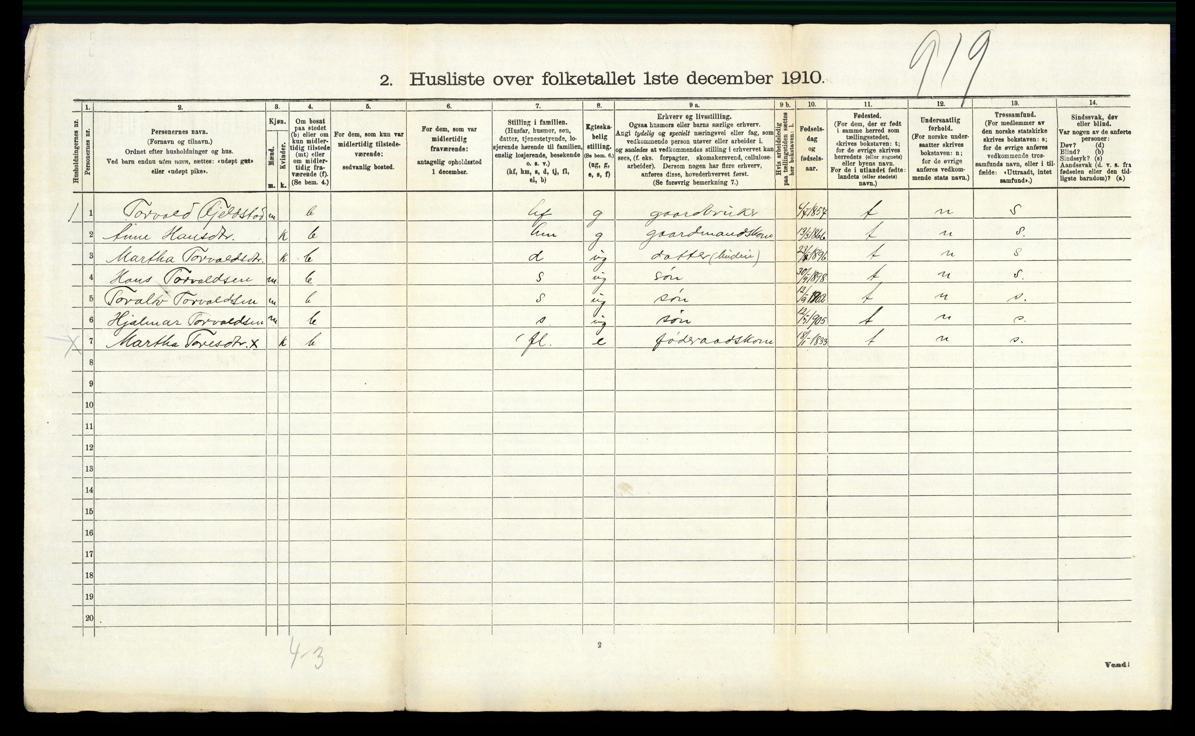 RA, 1910 census for Gjerdrum, 1910, p. 366