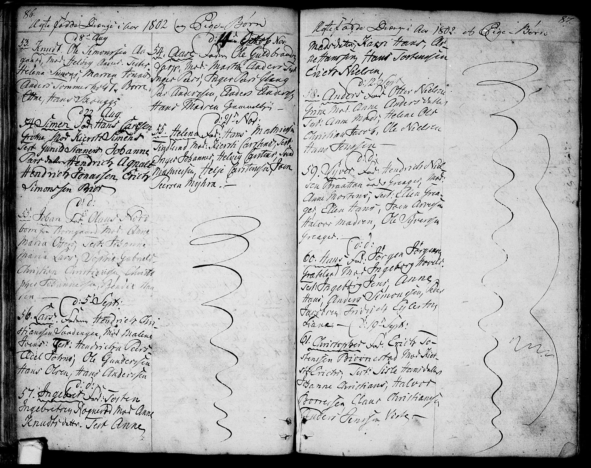 Tune prestekontor Kirkebøker, AV/SAO-A-2007/F/Fa/L0004: Parish register (official) no. 4, 1797-1815, p. 86-87