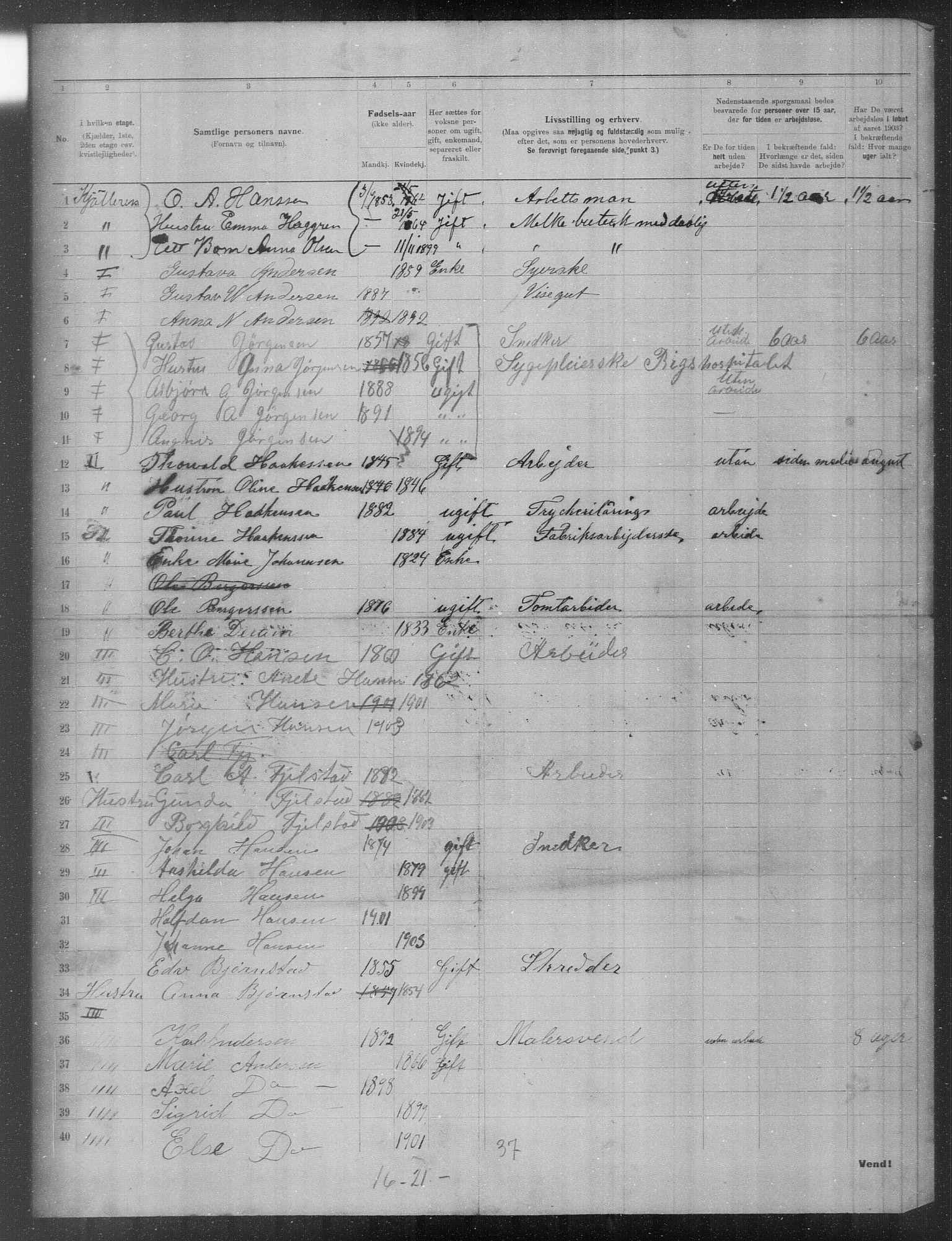 OBA, Municipal Census 1903 for Kristiania, 1903, p. 16619